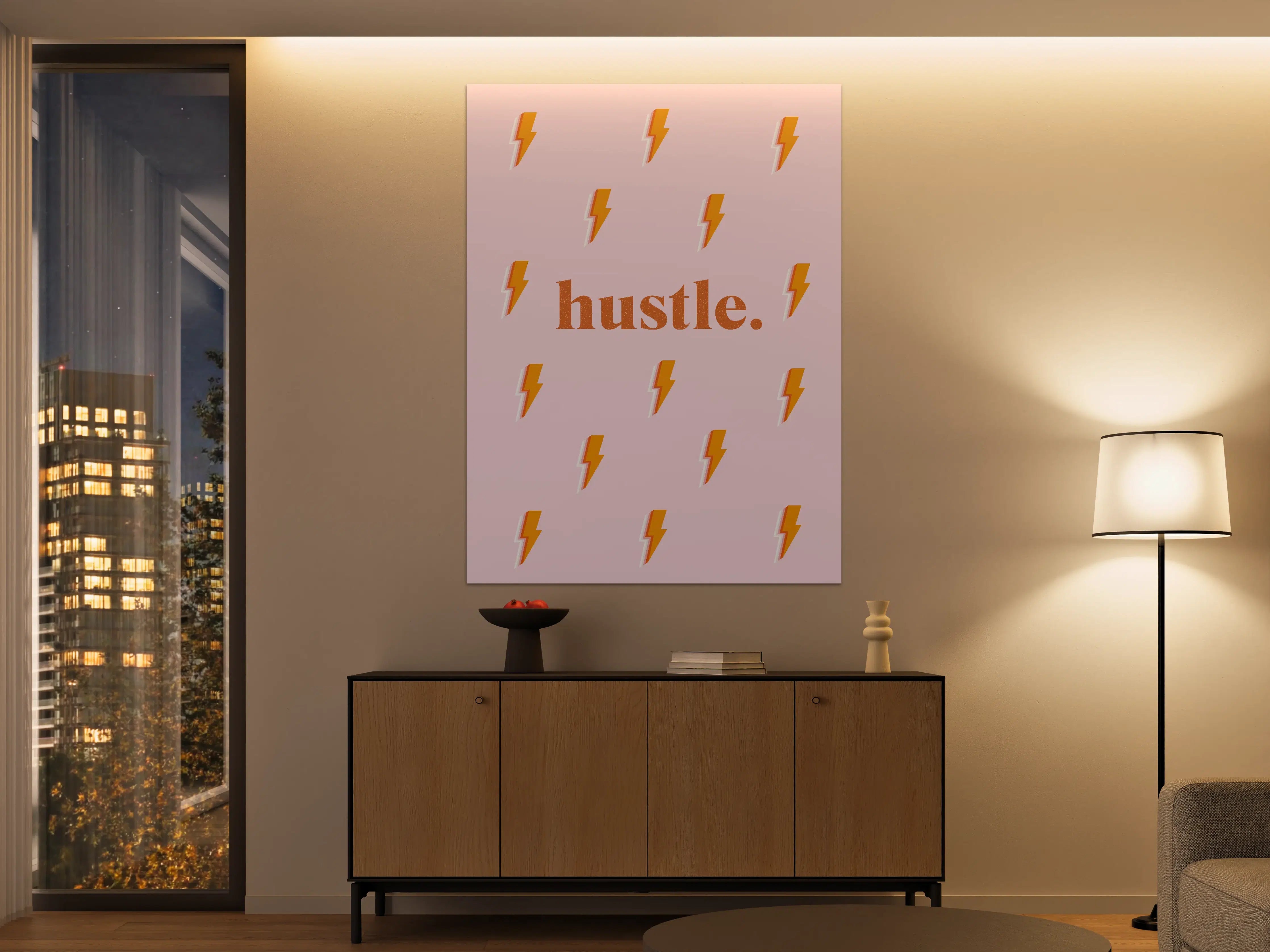 Große Wandbilder - Pink-Orange Blitz-Muster Poster
