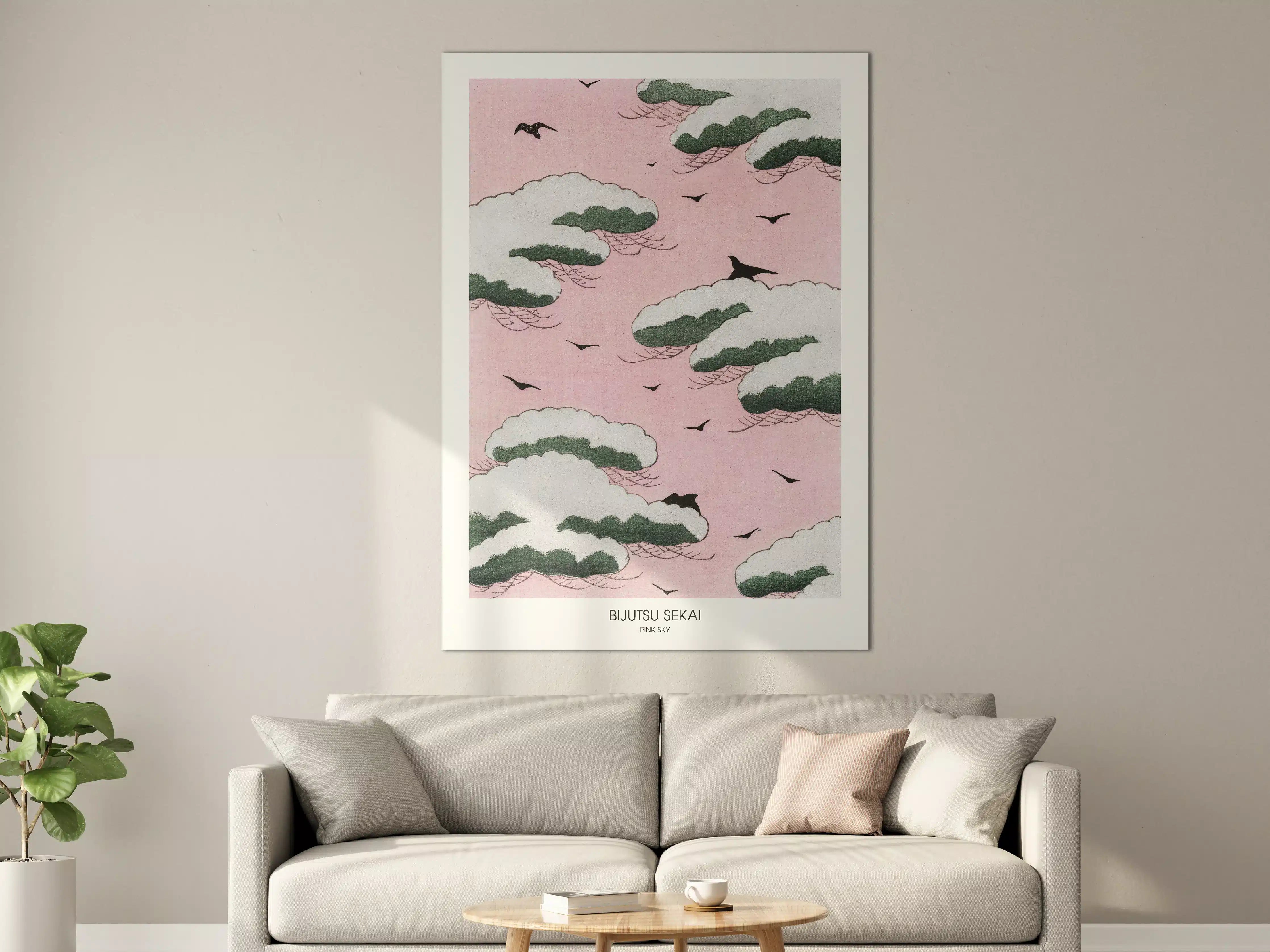 Große Wandbilder - Pinker Himmel "Bijutsu Sekai"