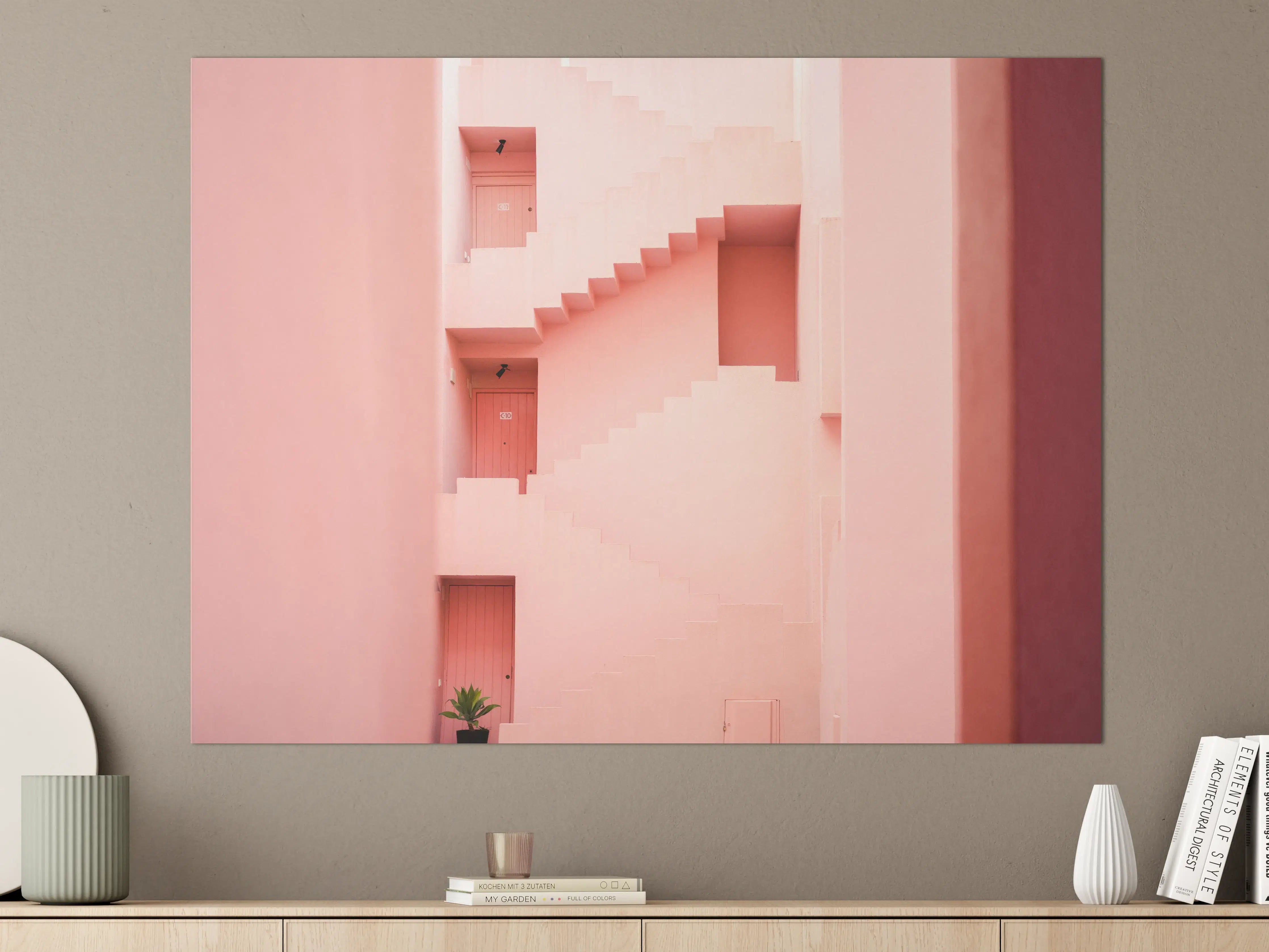 Große Wandbilder - Pinkfarbene Architektur Spaniens