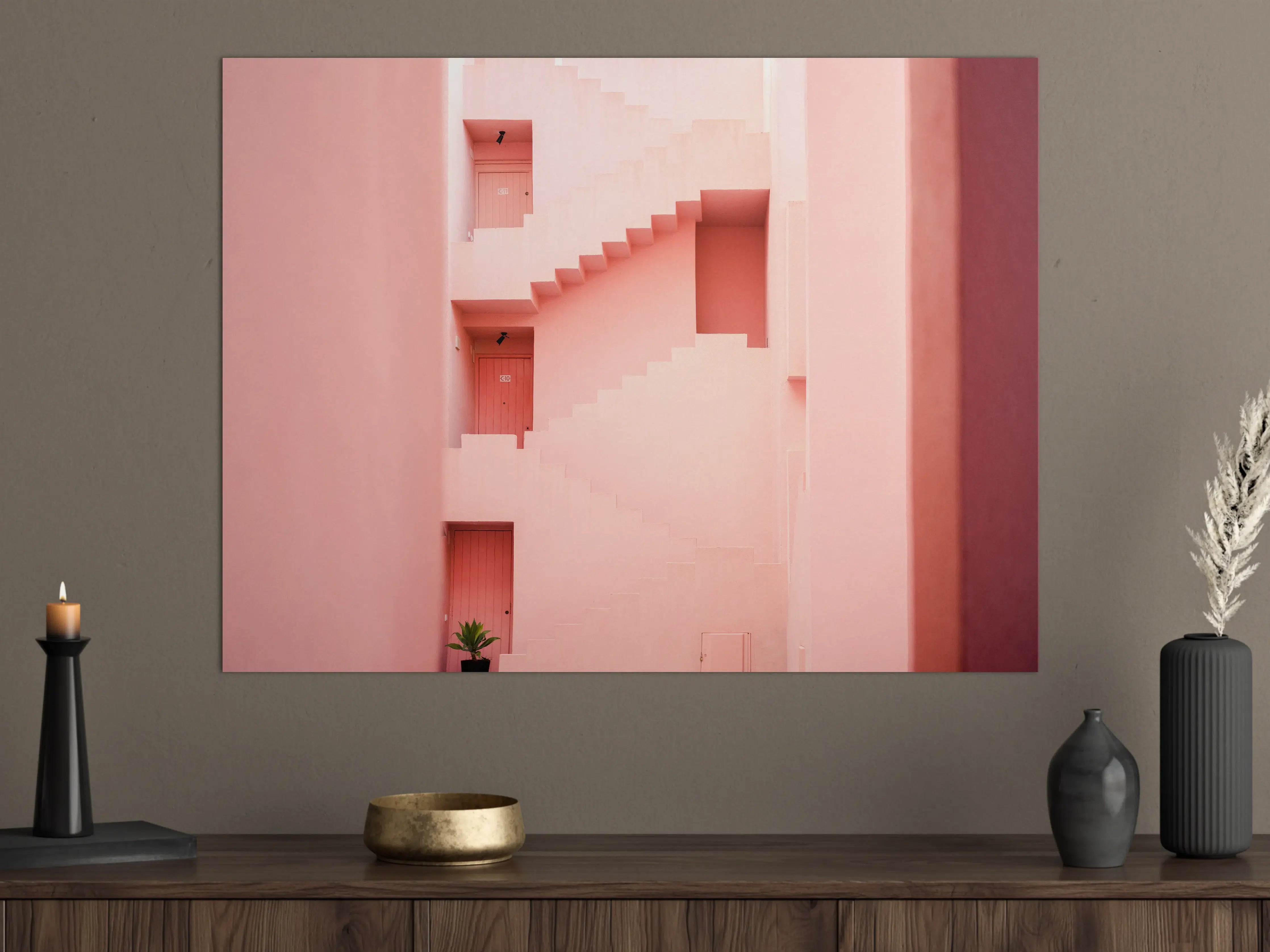 Große Wandbilder - Pinkfarbene Architektur Spaniens