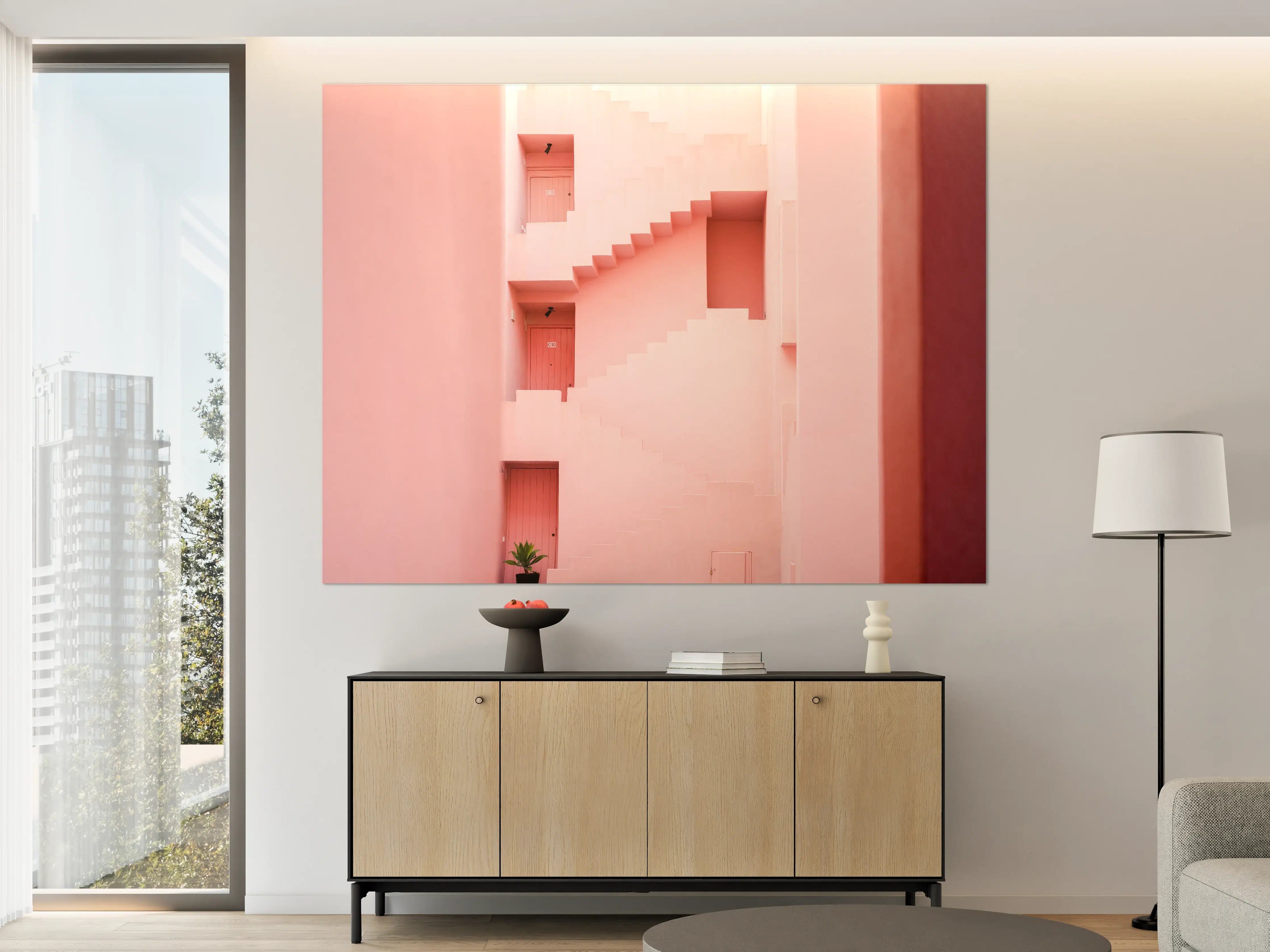 Große Wandbilder - Pinkfarbene Architektur Spaniens