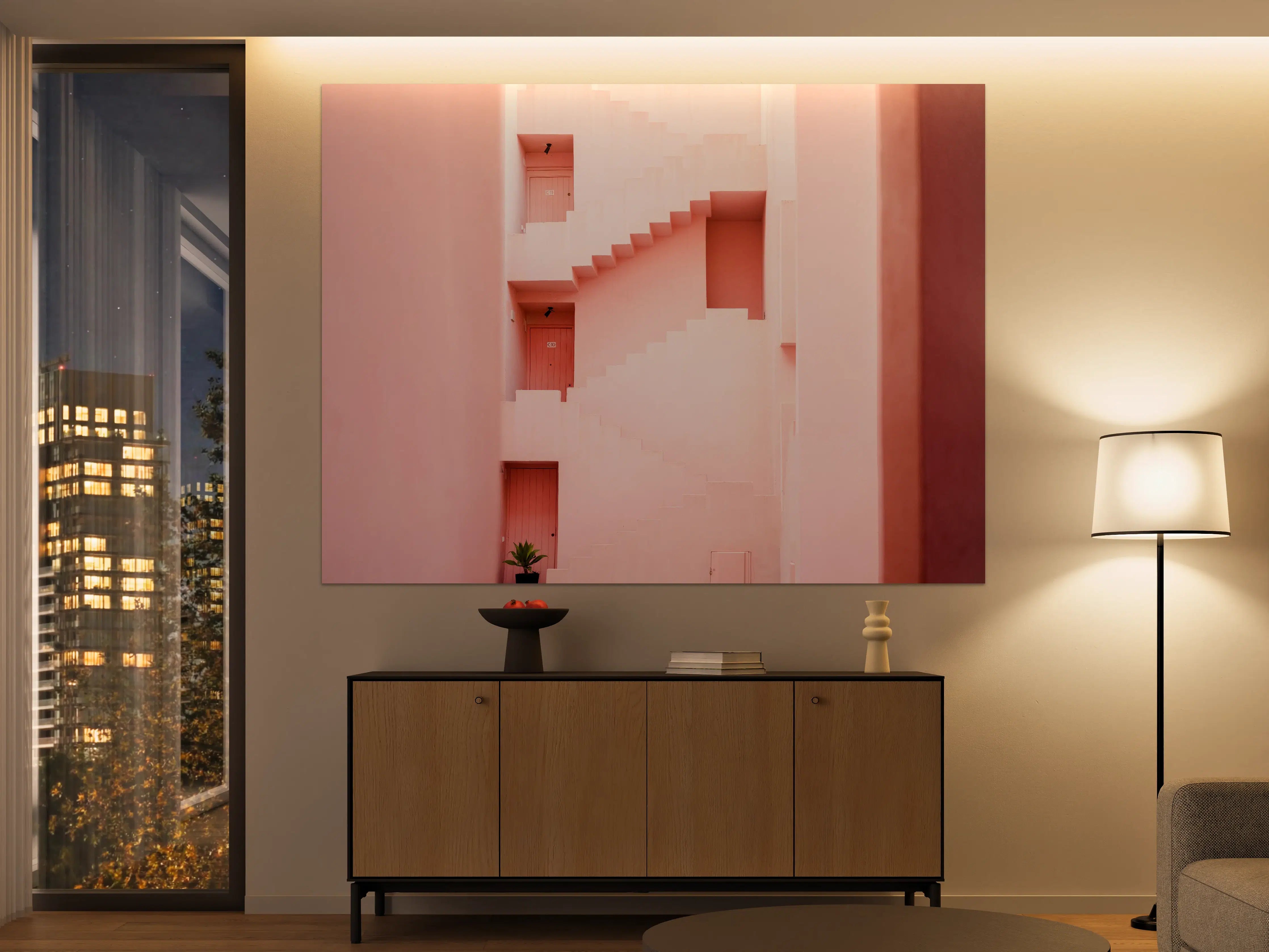 Große Wandbilder - Pinkfarbene Architektur Spaniens