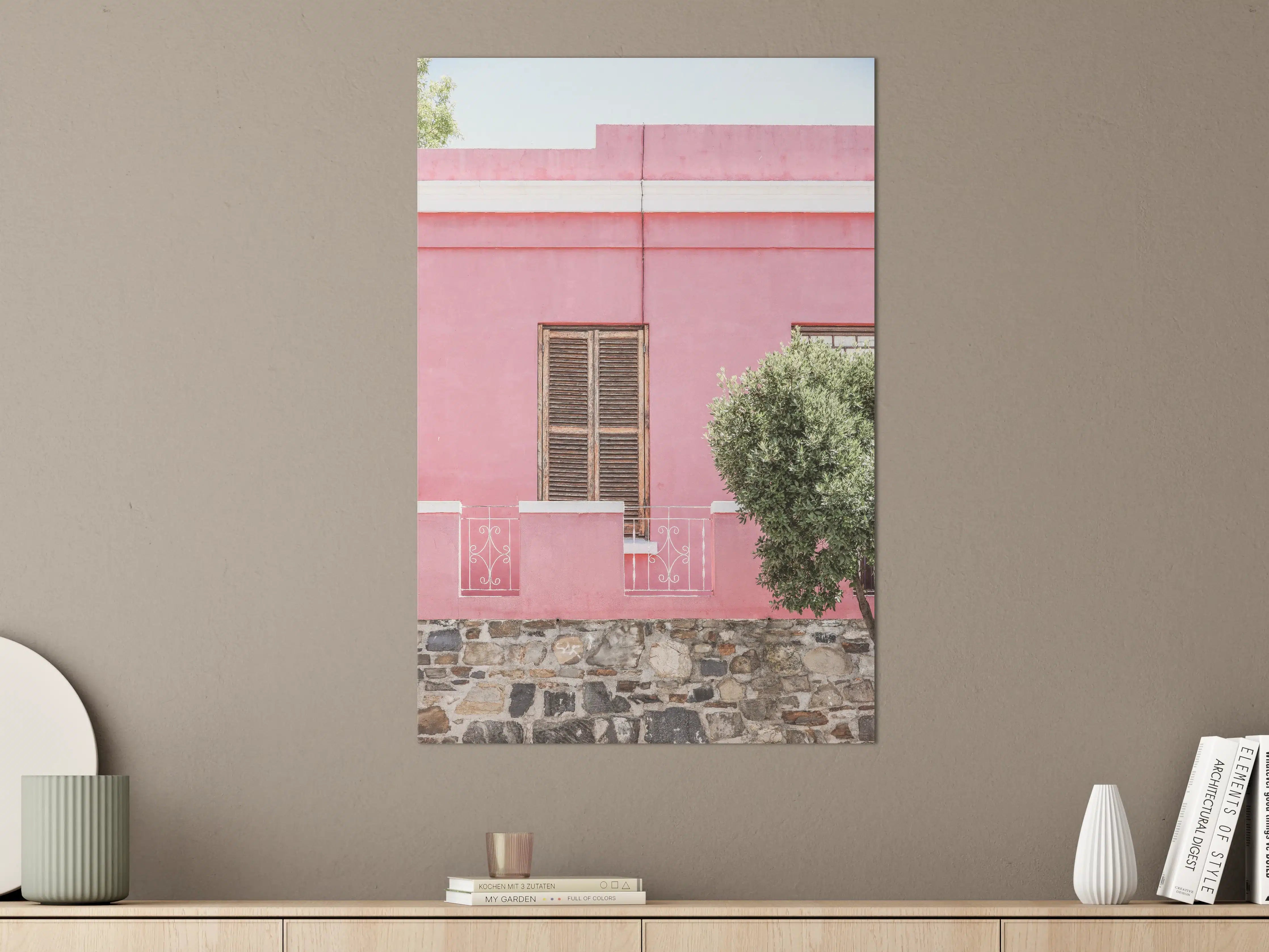 Große Wandbilder - Pinkfarbene Hausfassade Urban