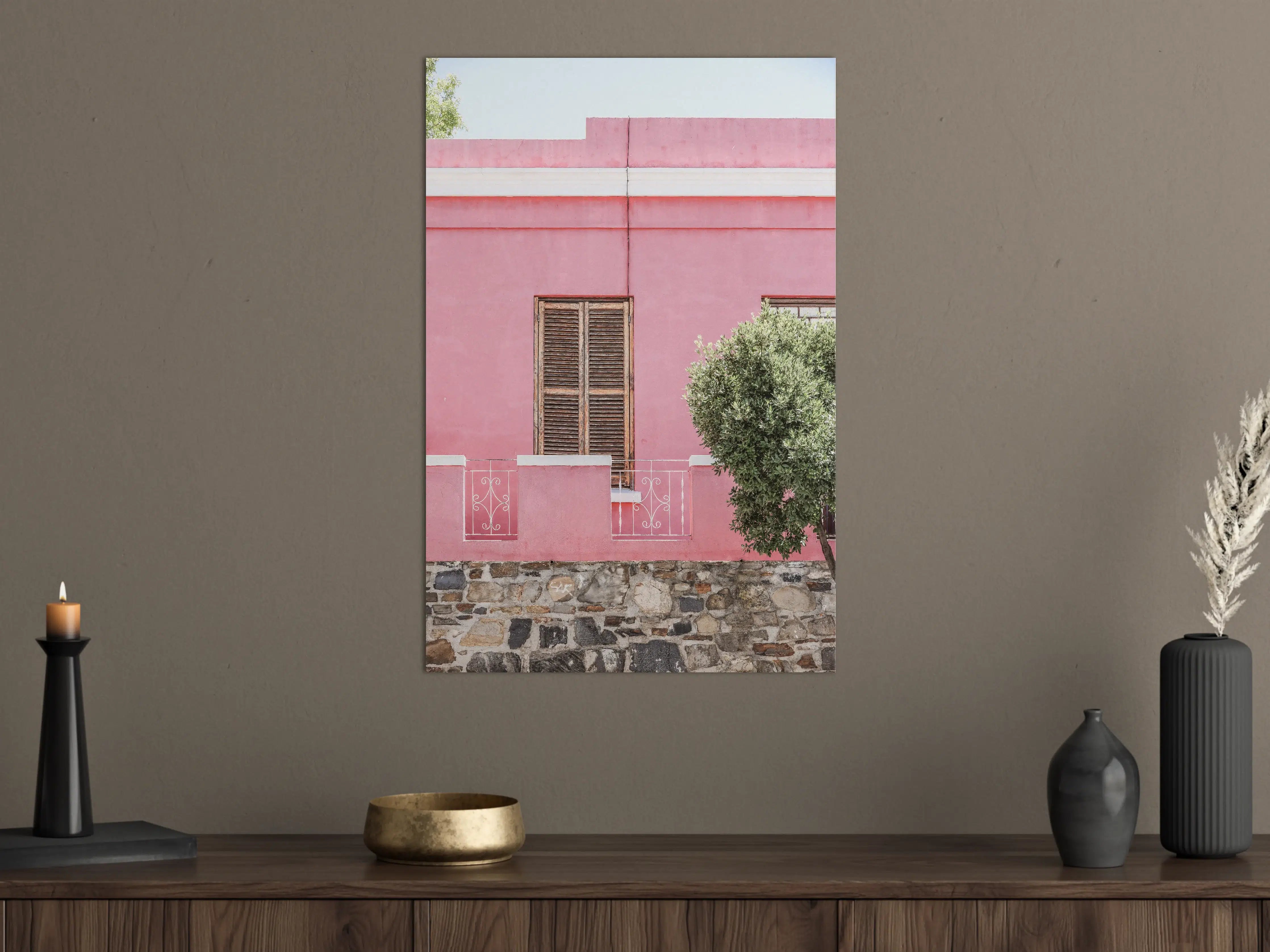 Große Wandbilder - Pinkfarbene Hausfassade Urban