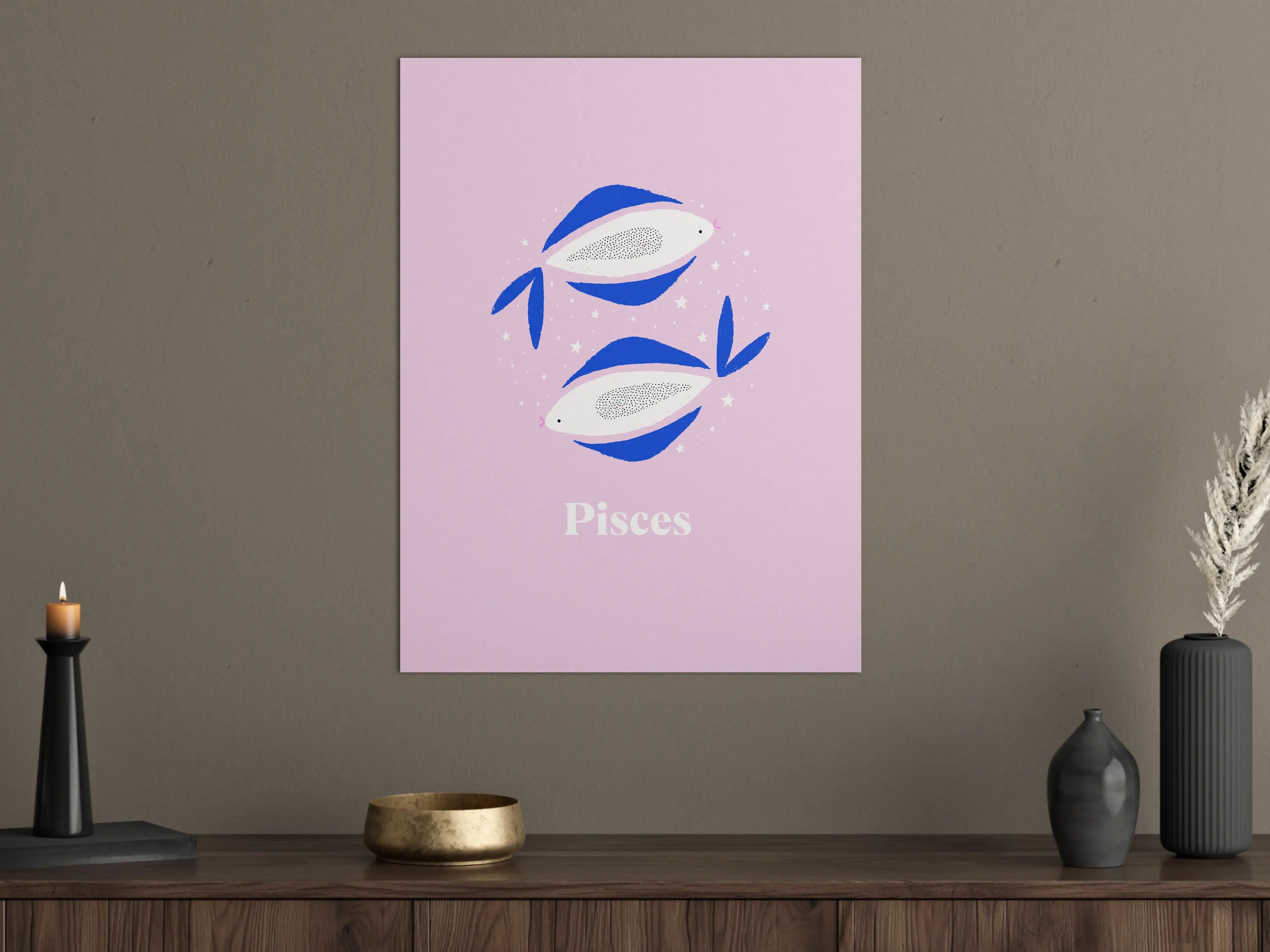 Große Wandbilder - Pisces Astrology Illustration