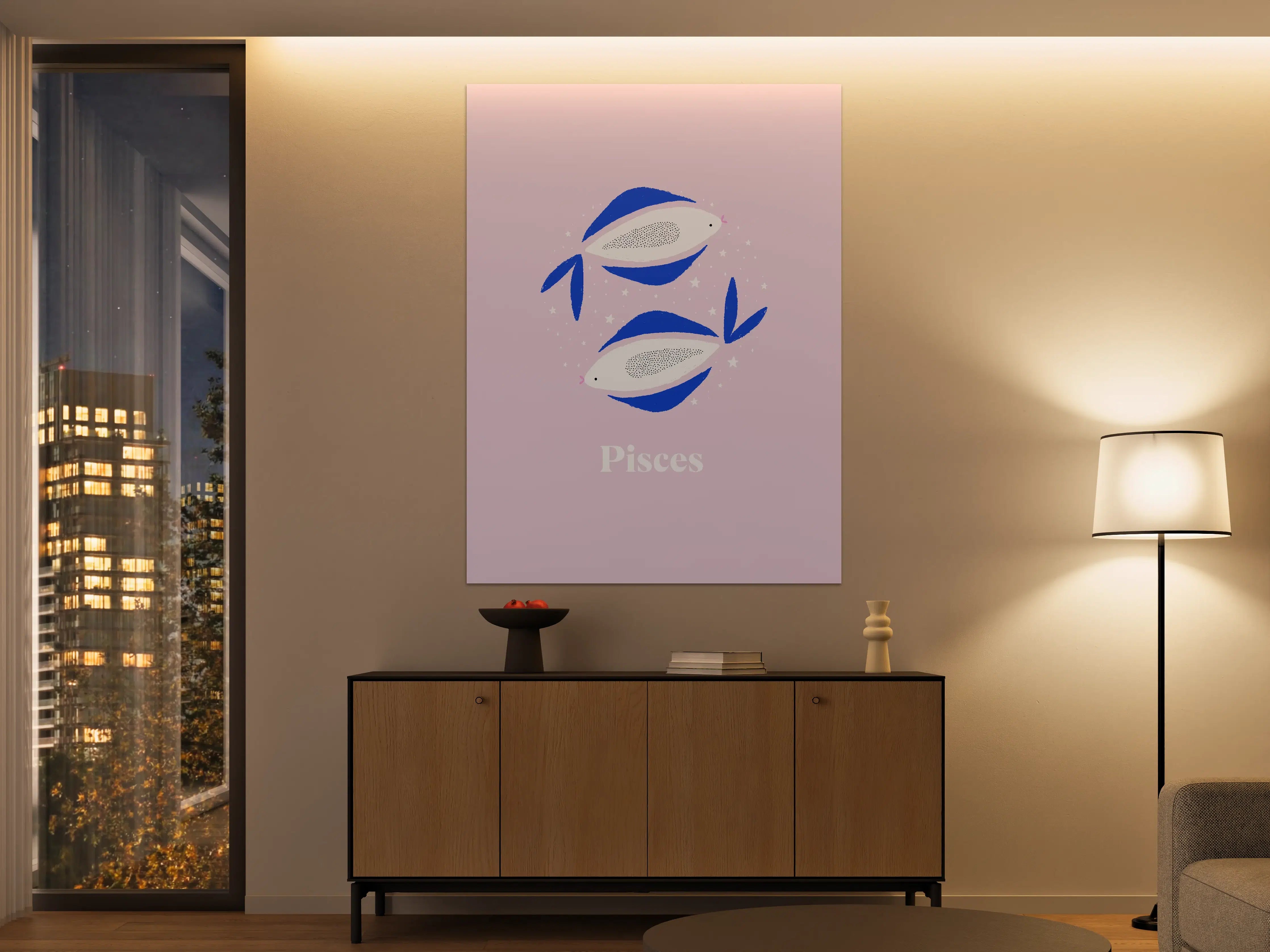 Große Wandbilder - Pisces Astrology Illustration