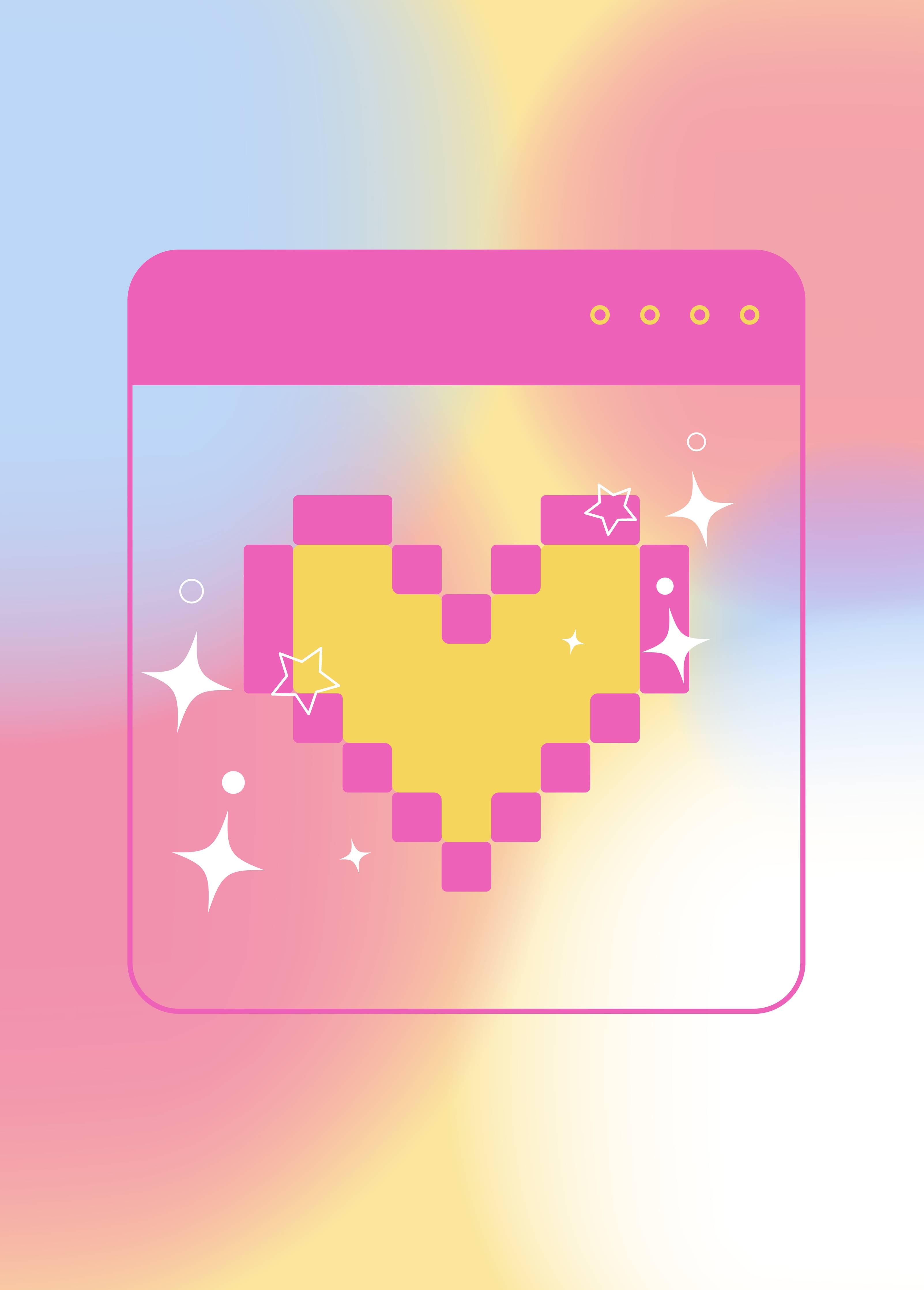 Große Wandbilder-Pixelherz im Pastell-Design
