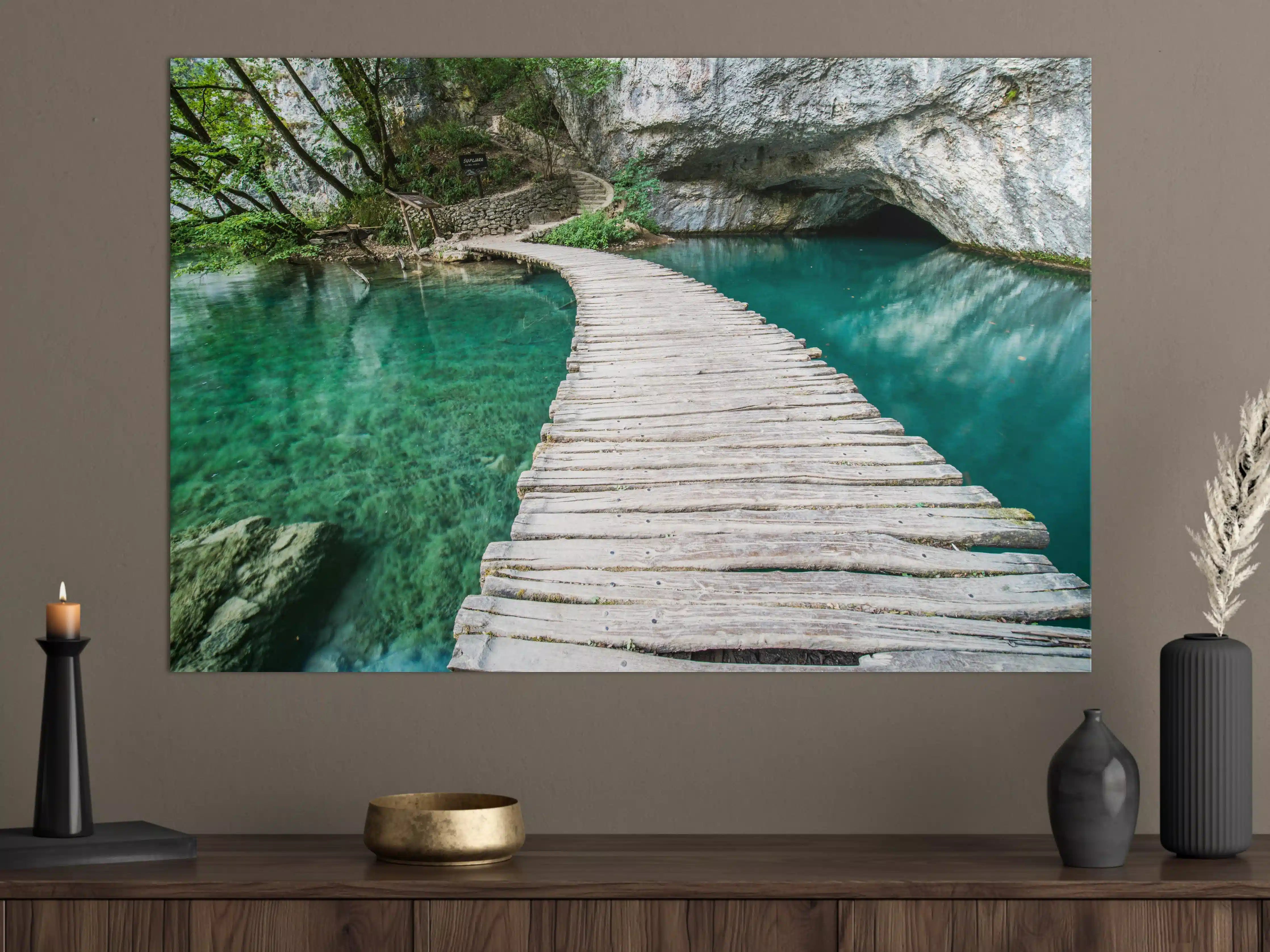 Große Wandbilder - Plitvicer Brücke in Kroatien