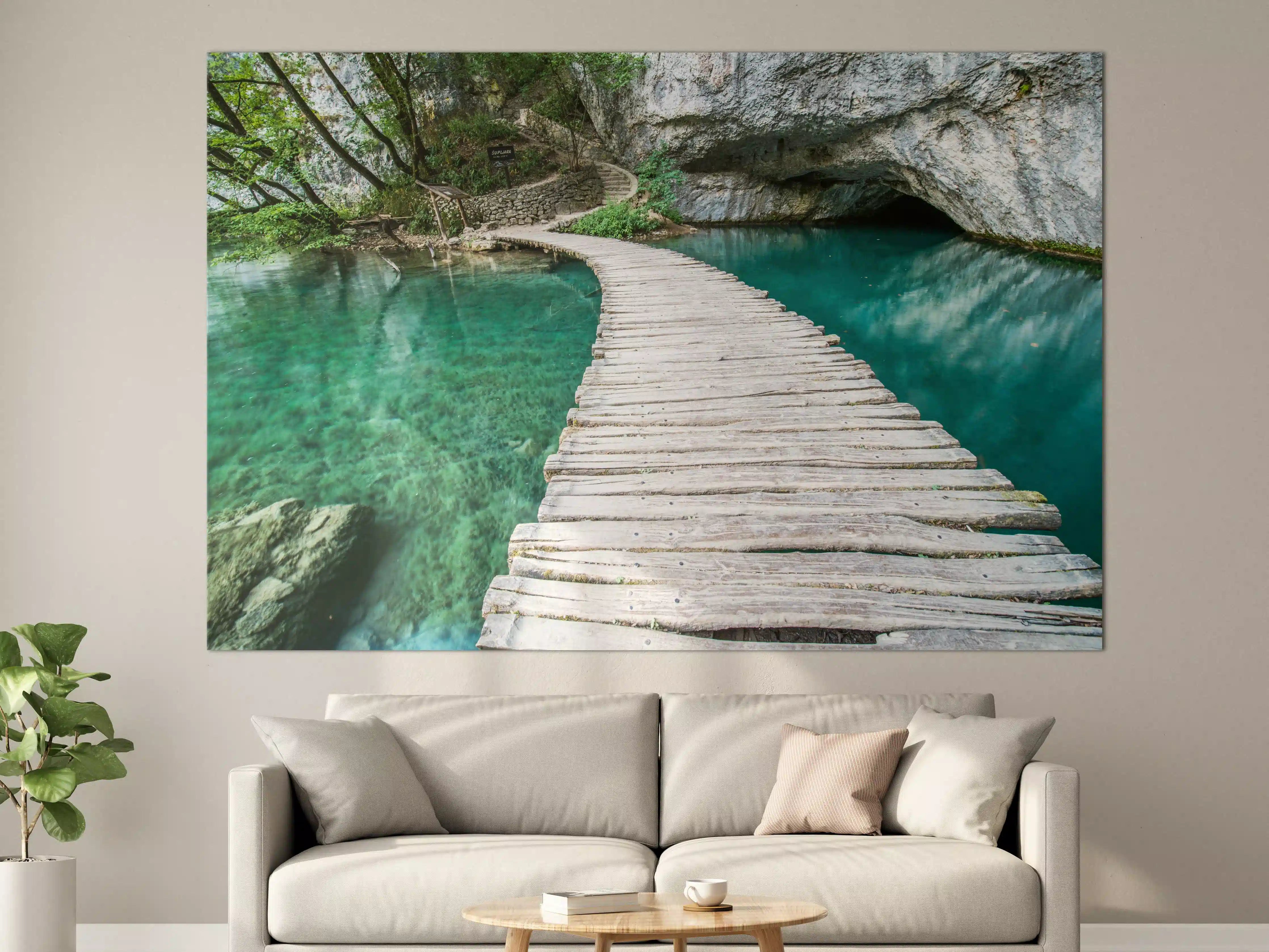 Große Wandbilder - Plitvicer Brücke in Kroatien