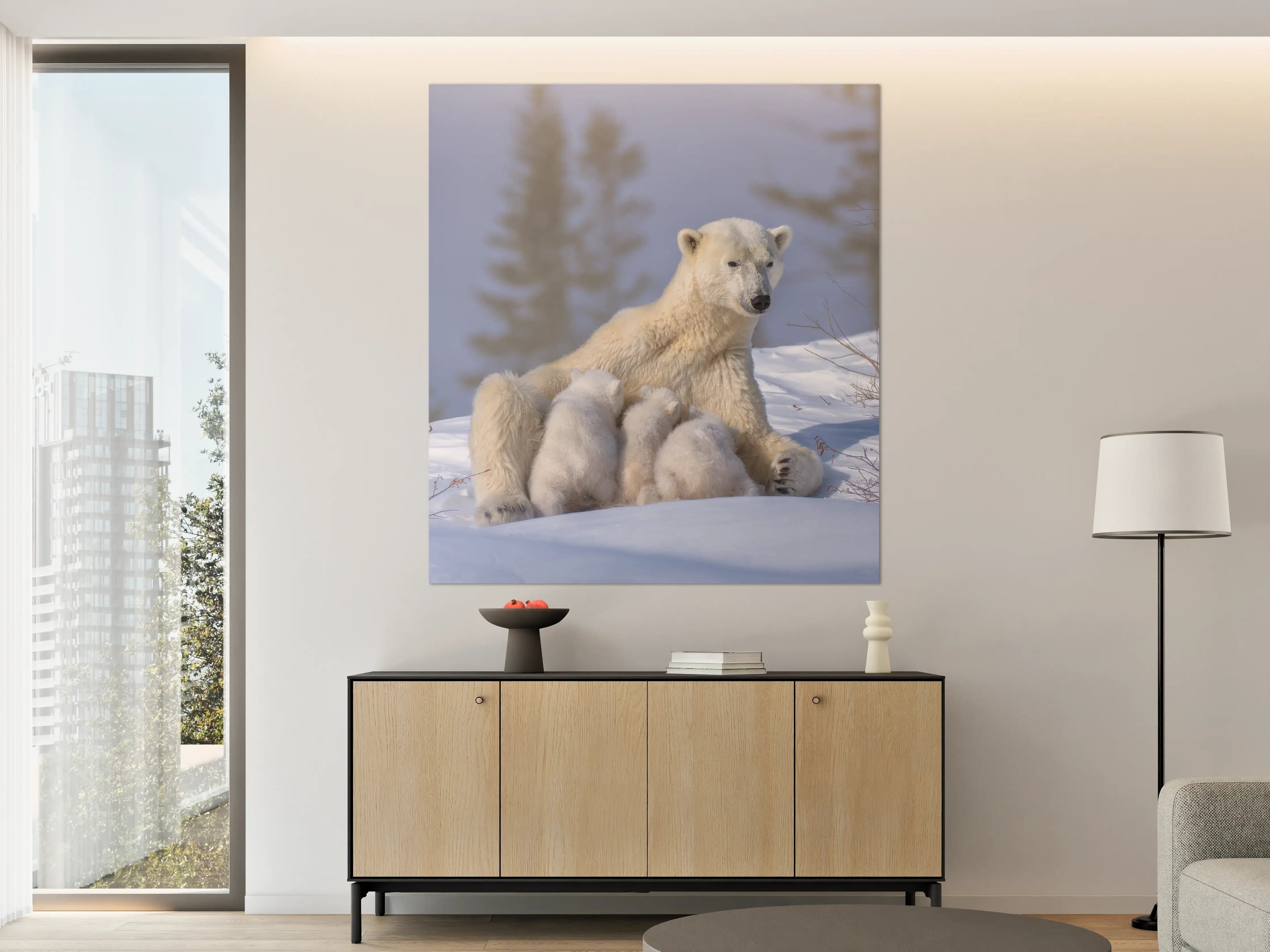 Große Wandbilder - Polarbären Familie im Schnee