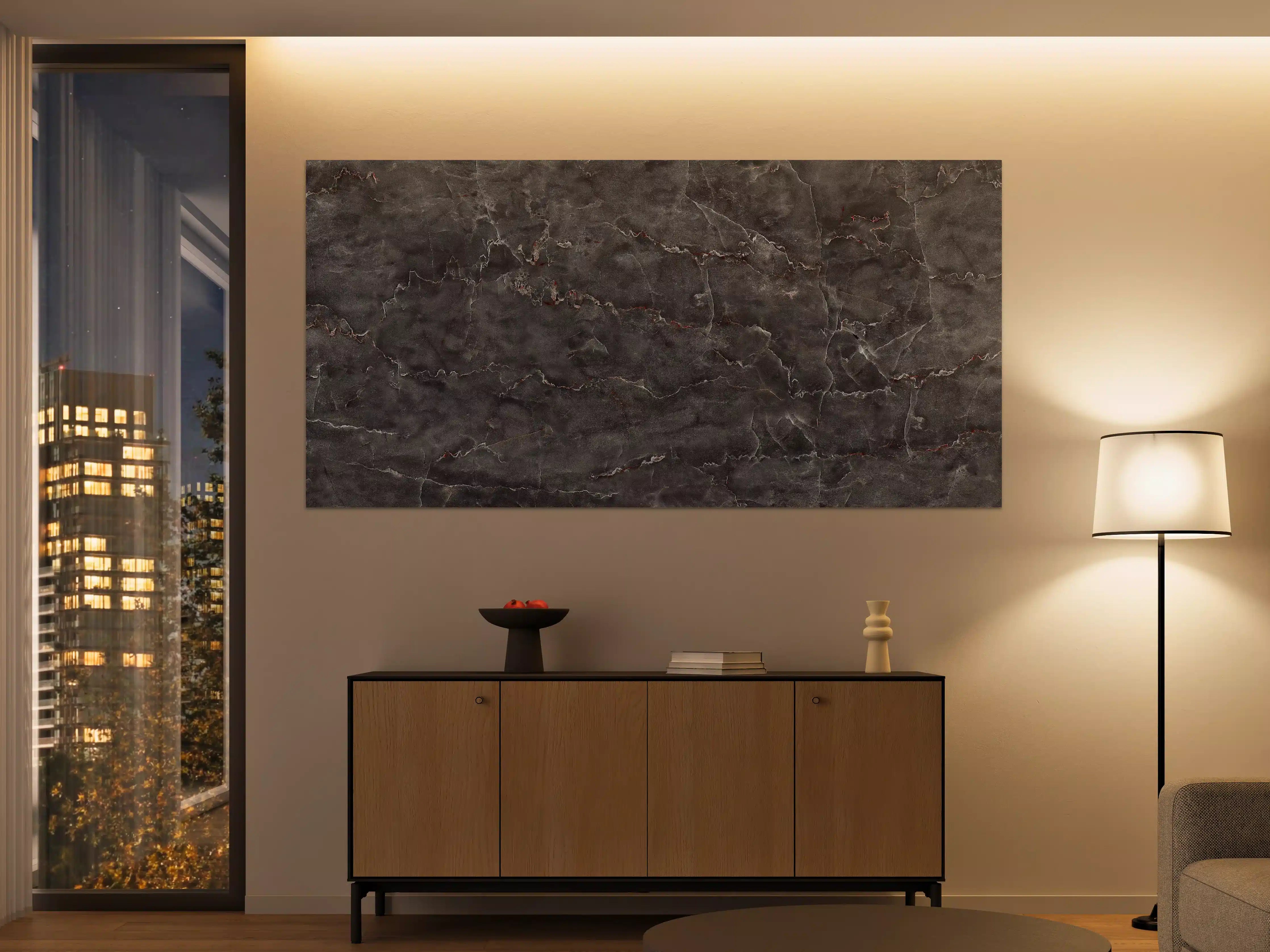 Große Wandbilder - Polierter Onyxmarmor mit Adern