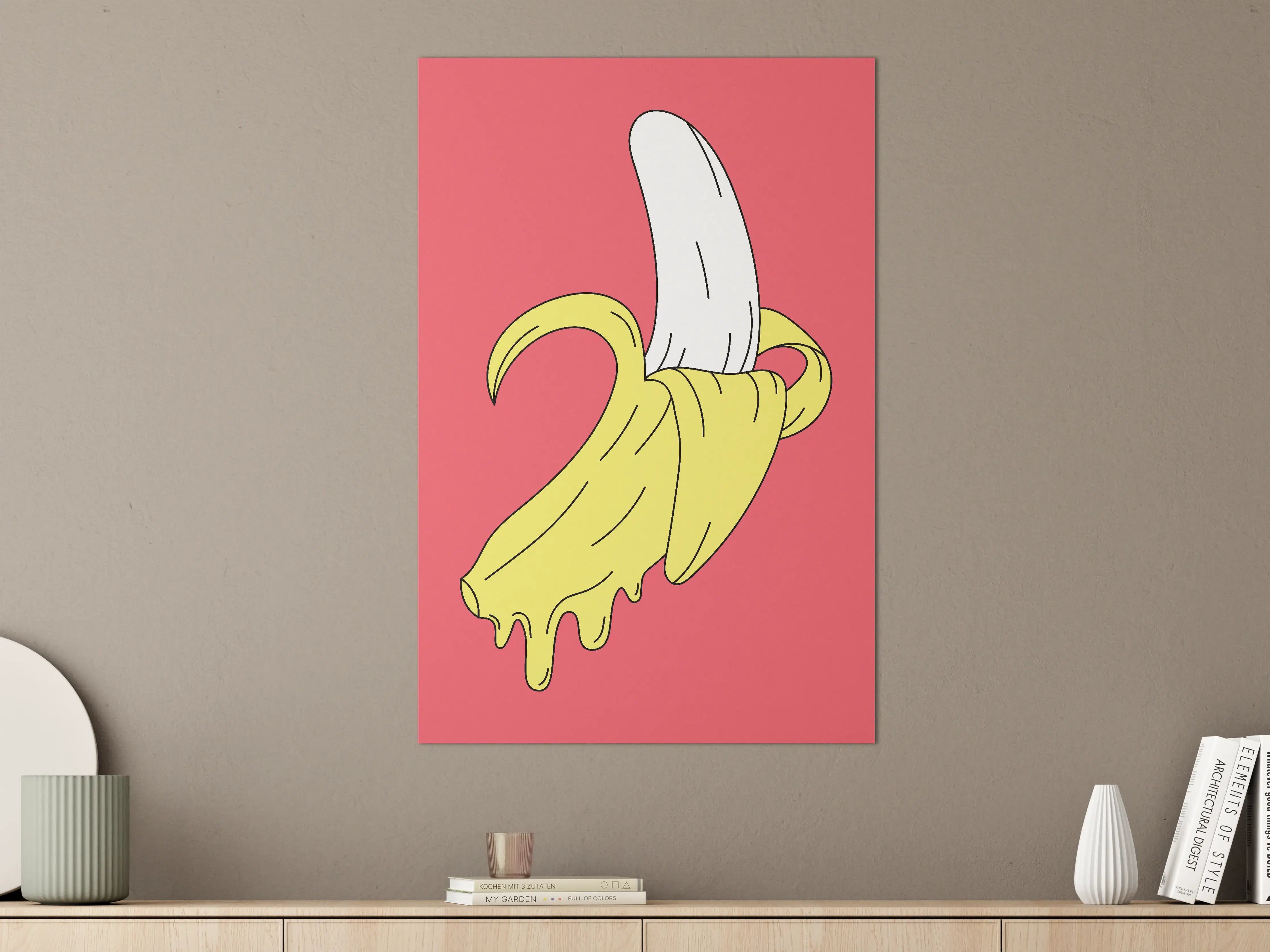 Große Wandbilder - Pop Art Banane mit peelendem Gelb