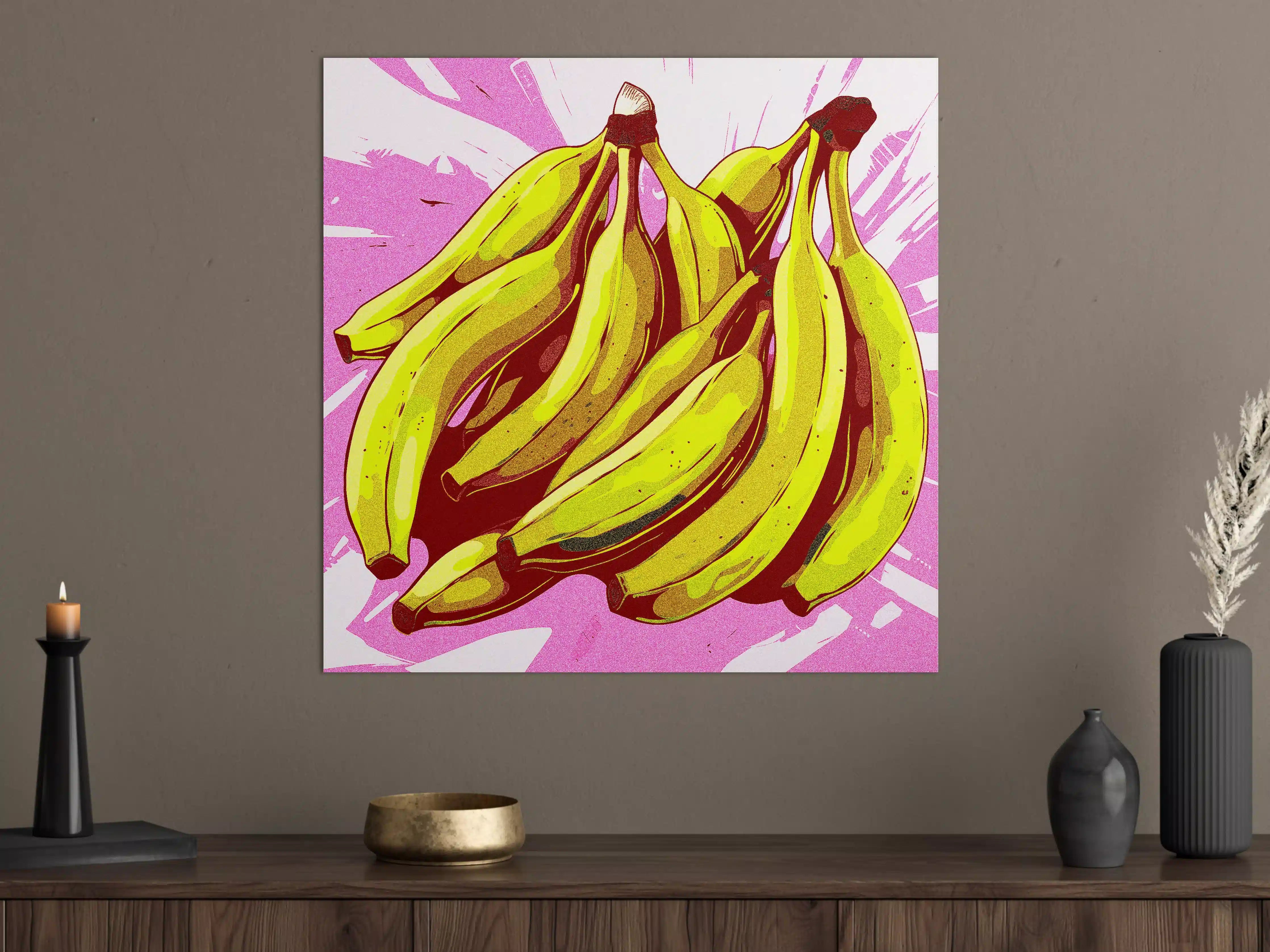 Große Wandbilder - Pop Art Bananen Illustration in Lebendigen Farben