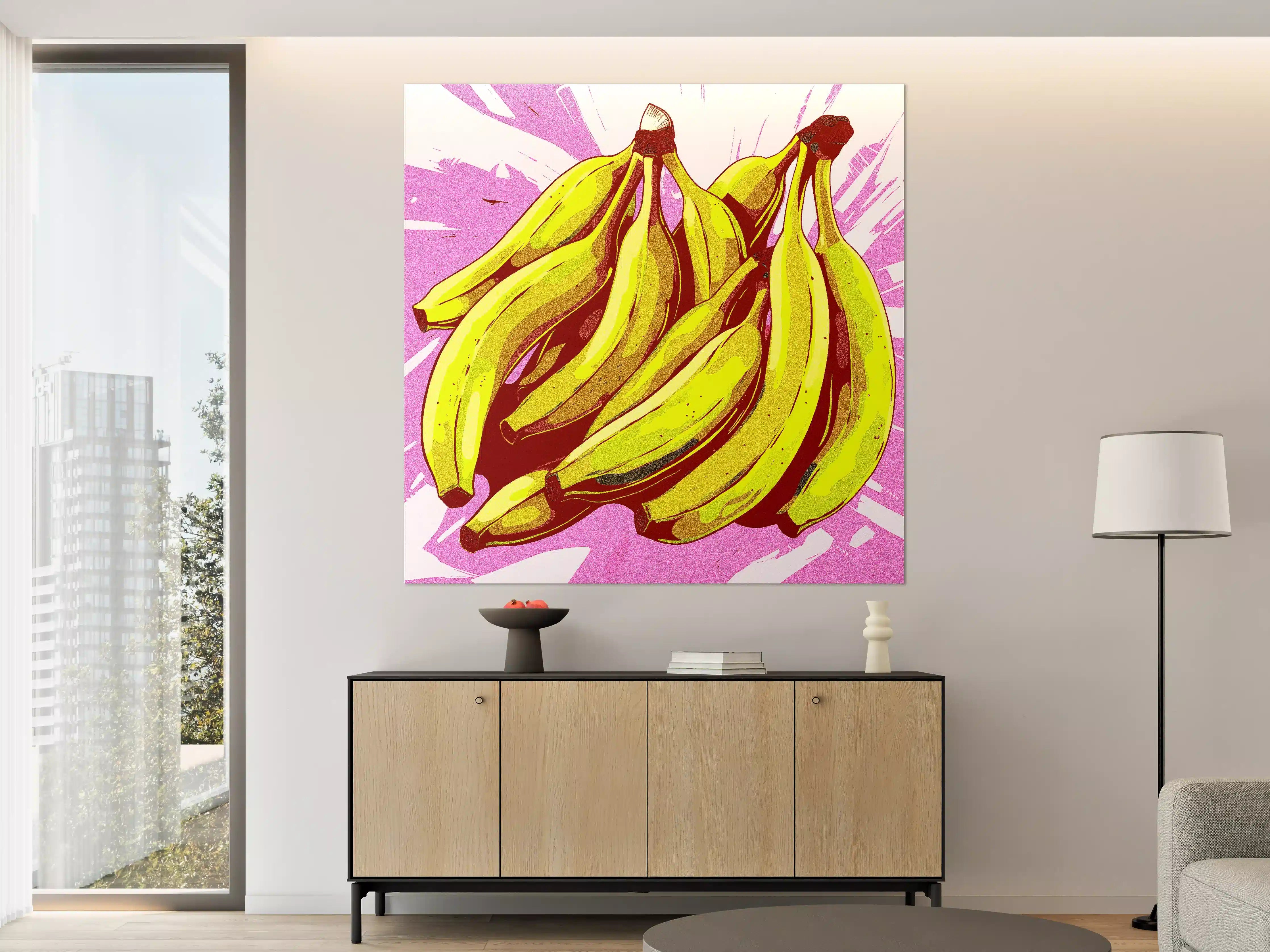 Große Wandbilder - Pop Art Bananen Illustration in Lebendigen Farben