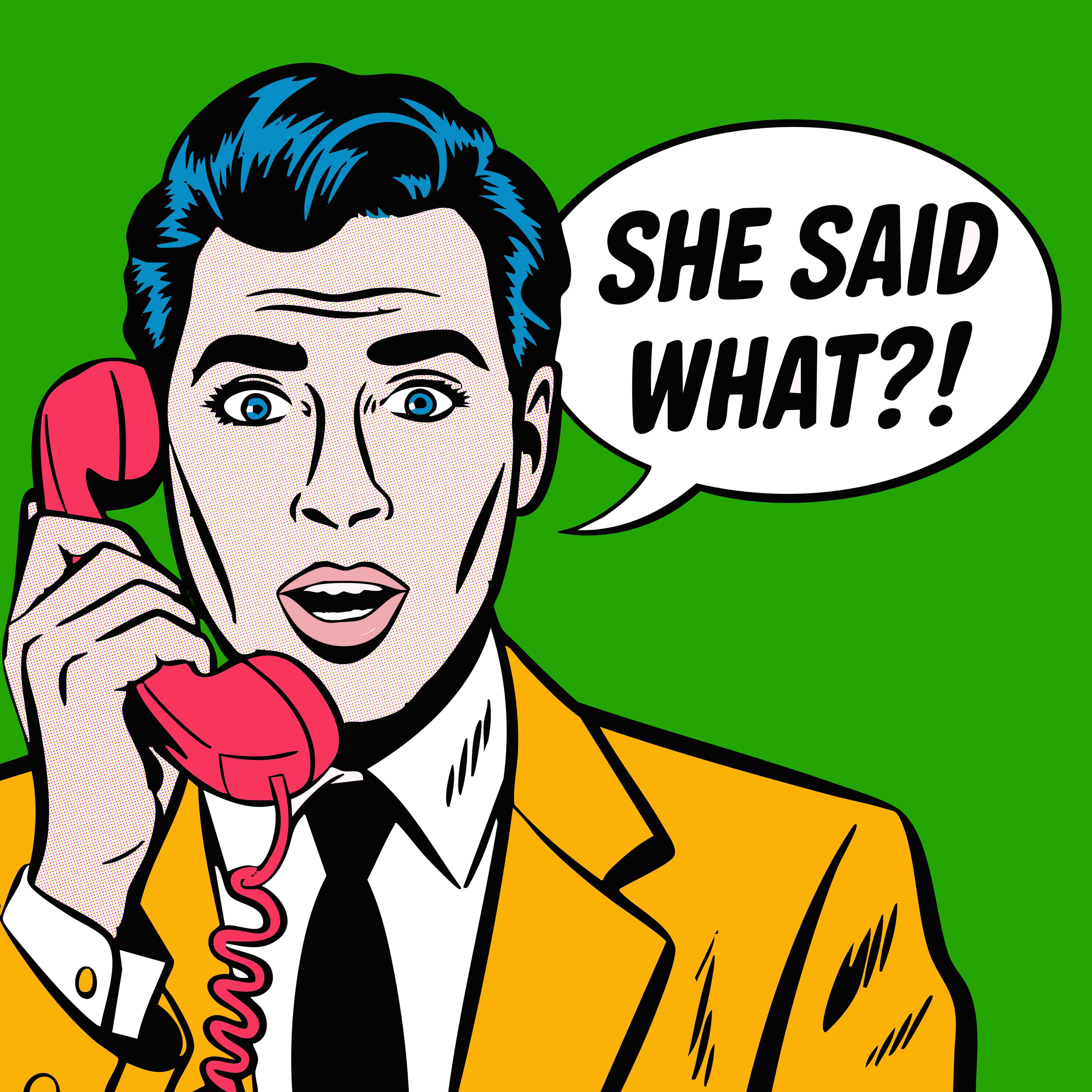 Große Wandbilder-Pop Art Frau am Telefon mit Sprechblase