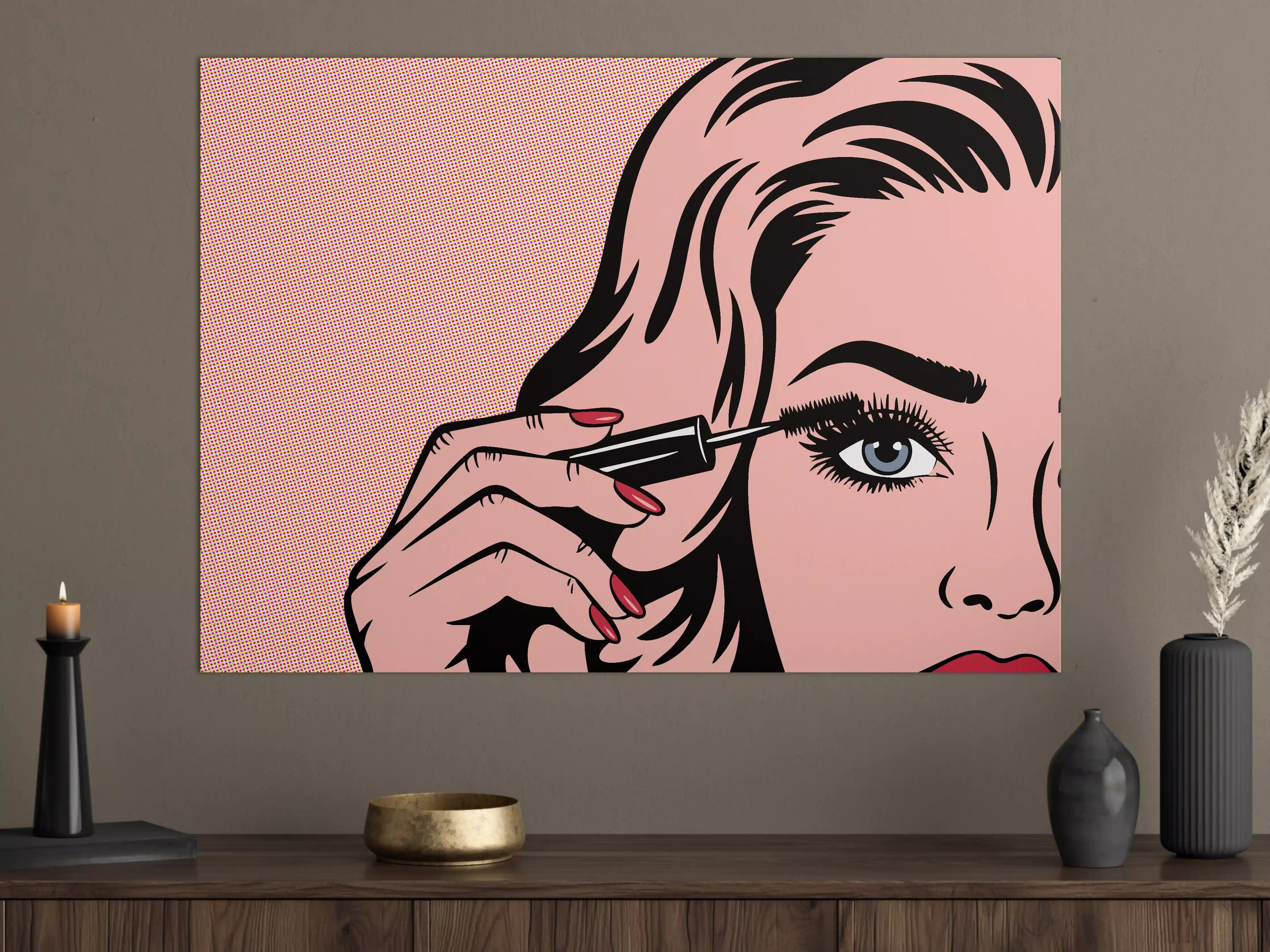 Große Wandbilder - Pop-Art Frau beim Augen-Make-up