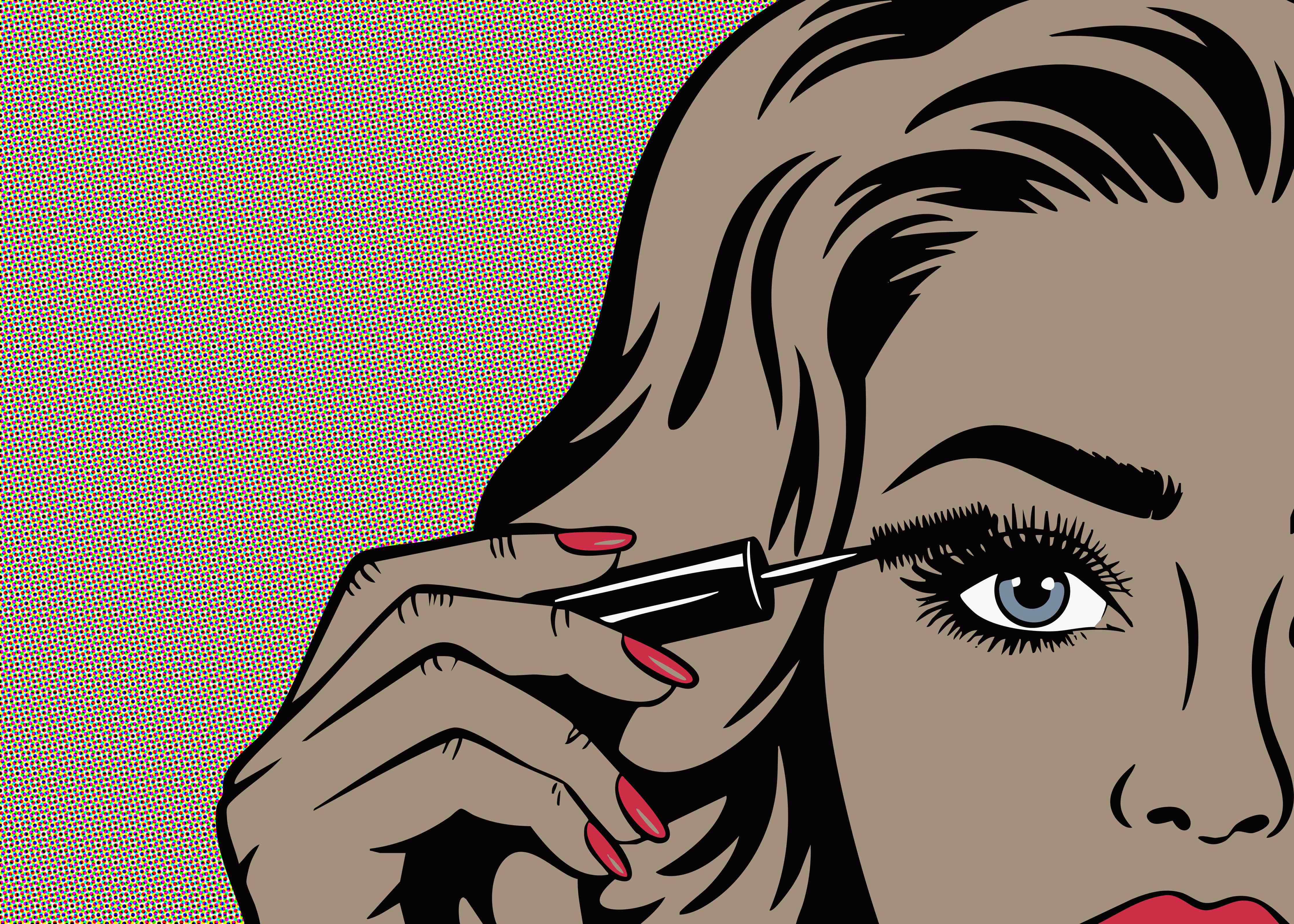 Große Wandbilder-Pop Art Frau mit Make-up