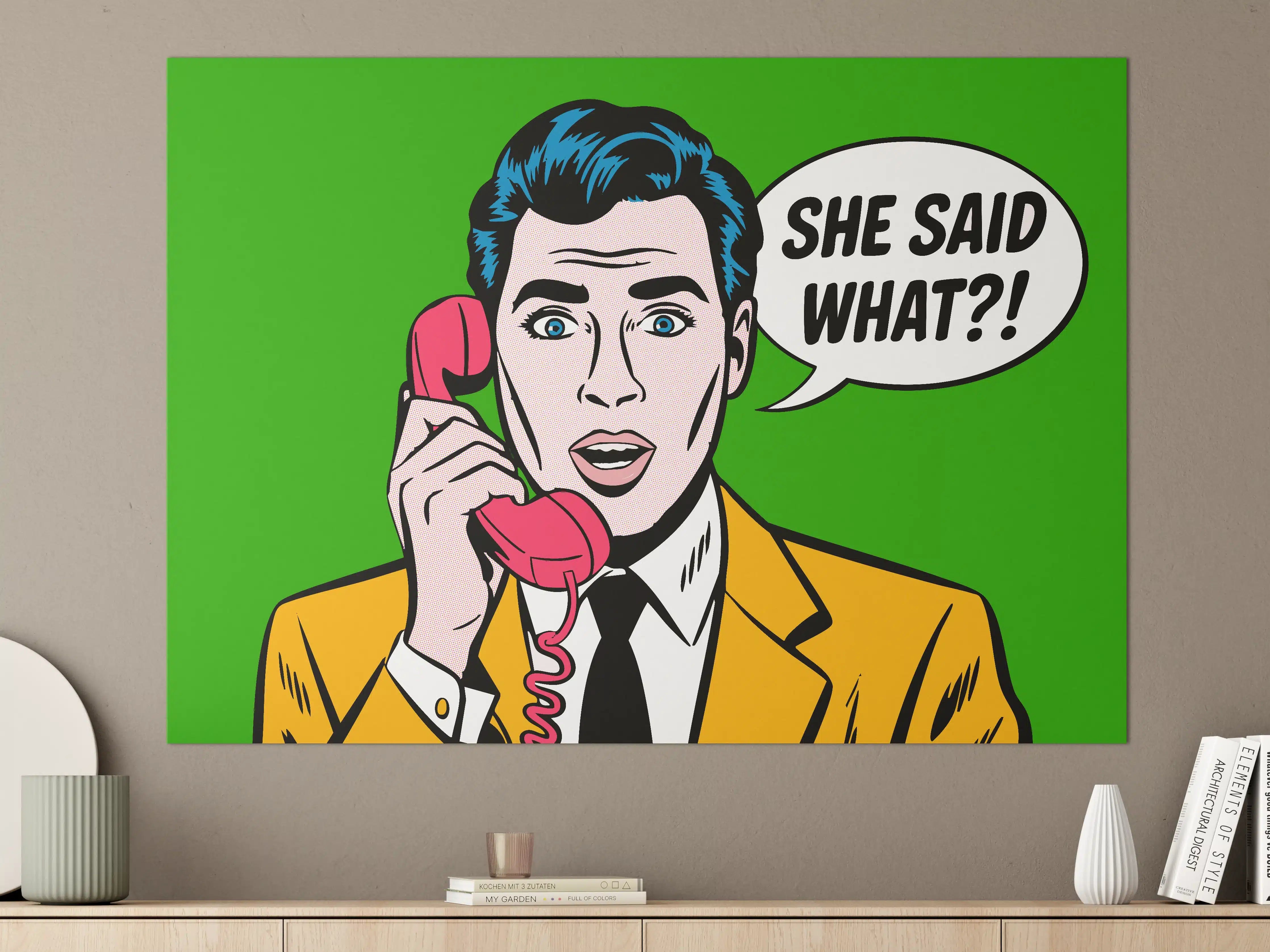 Große Wandbilder - Pop Art Frau mit Telefon