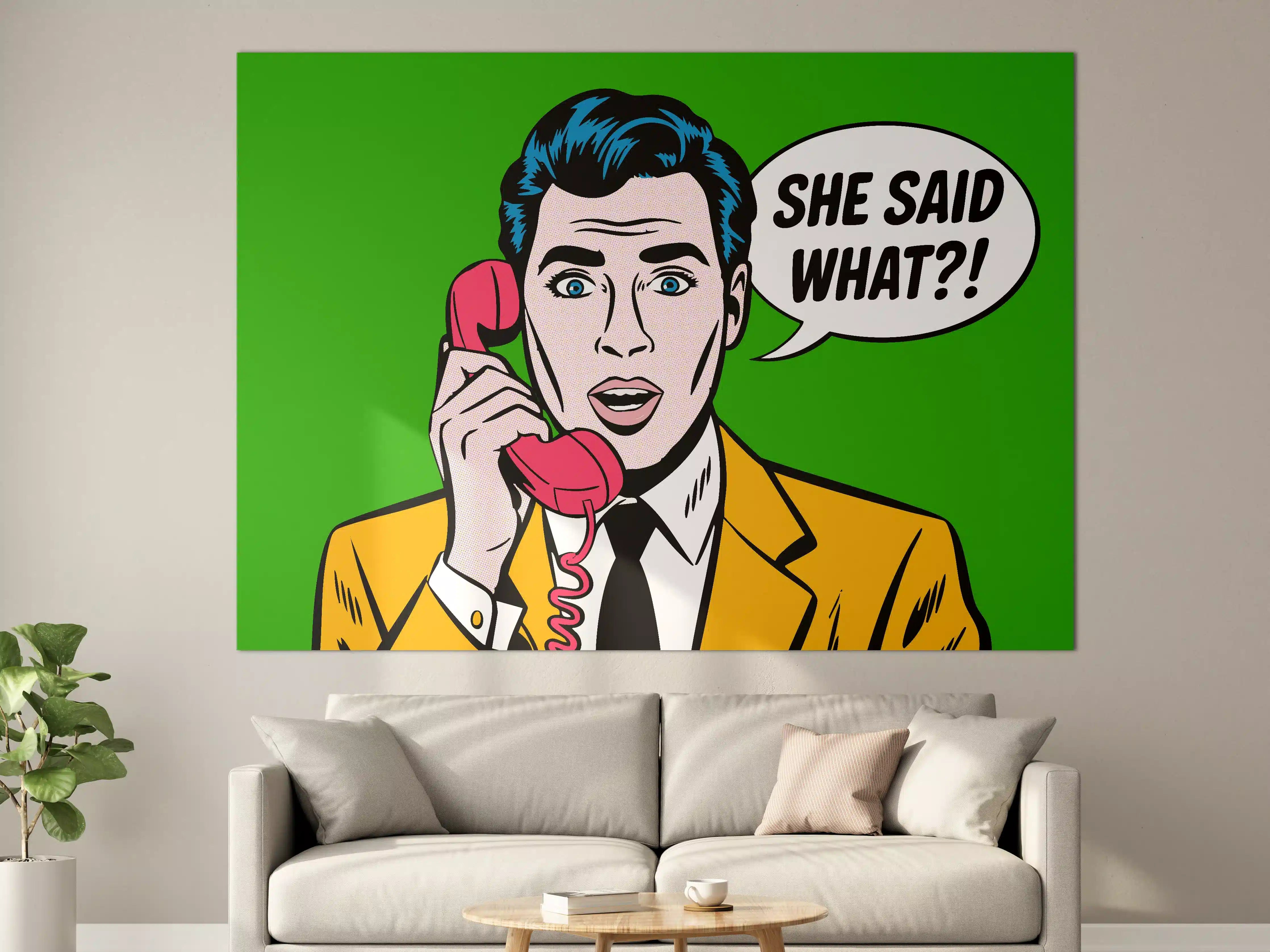 Große Wandbilder - Pop Art Frau mit Telefon
