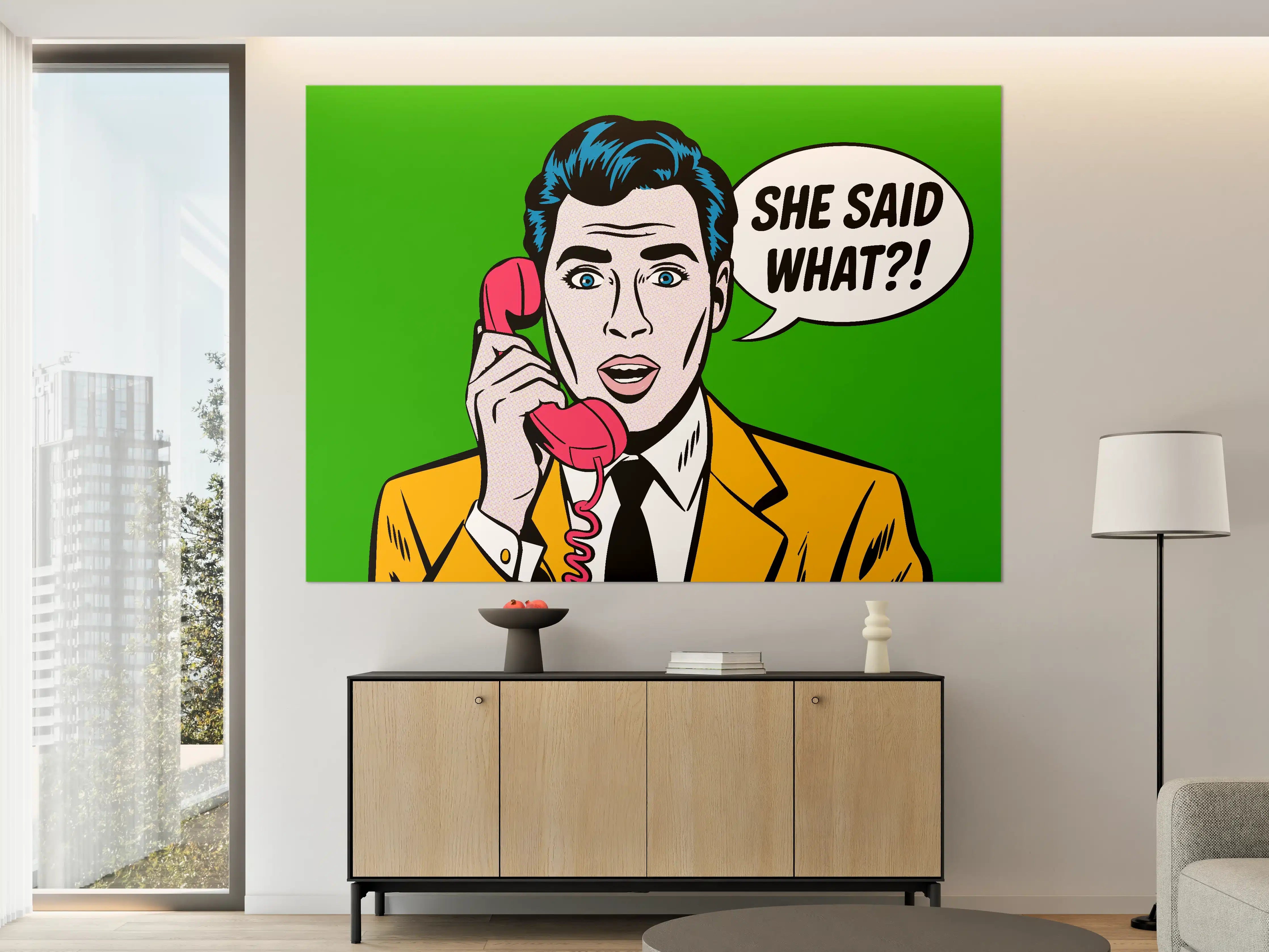 Große Wandbilder - Pop Art Frau mit Telefon