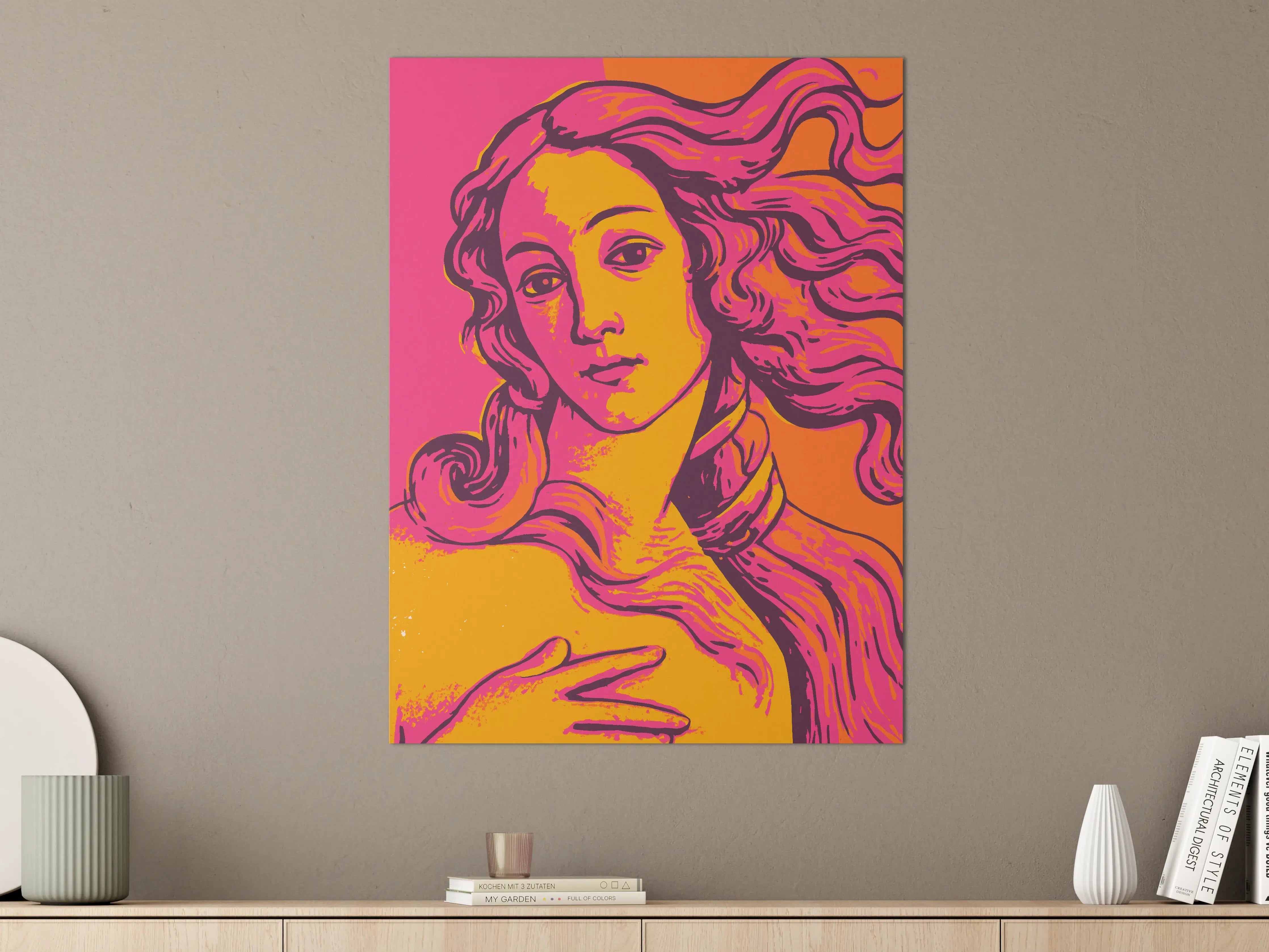 Große Wandbilder - Pop-Art Frauenportrait mit lebendigen Farben