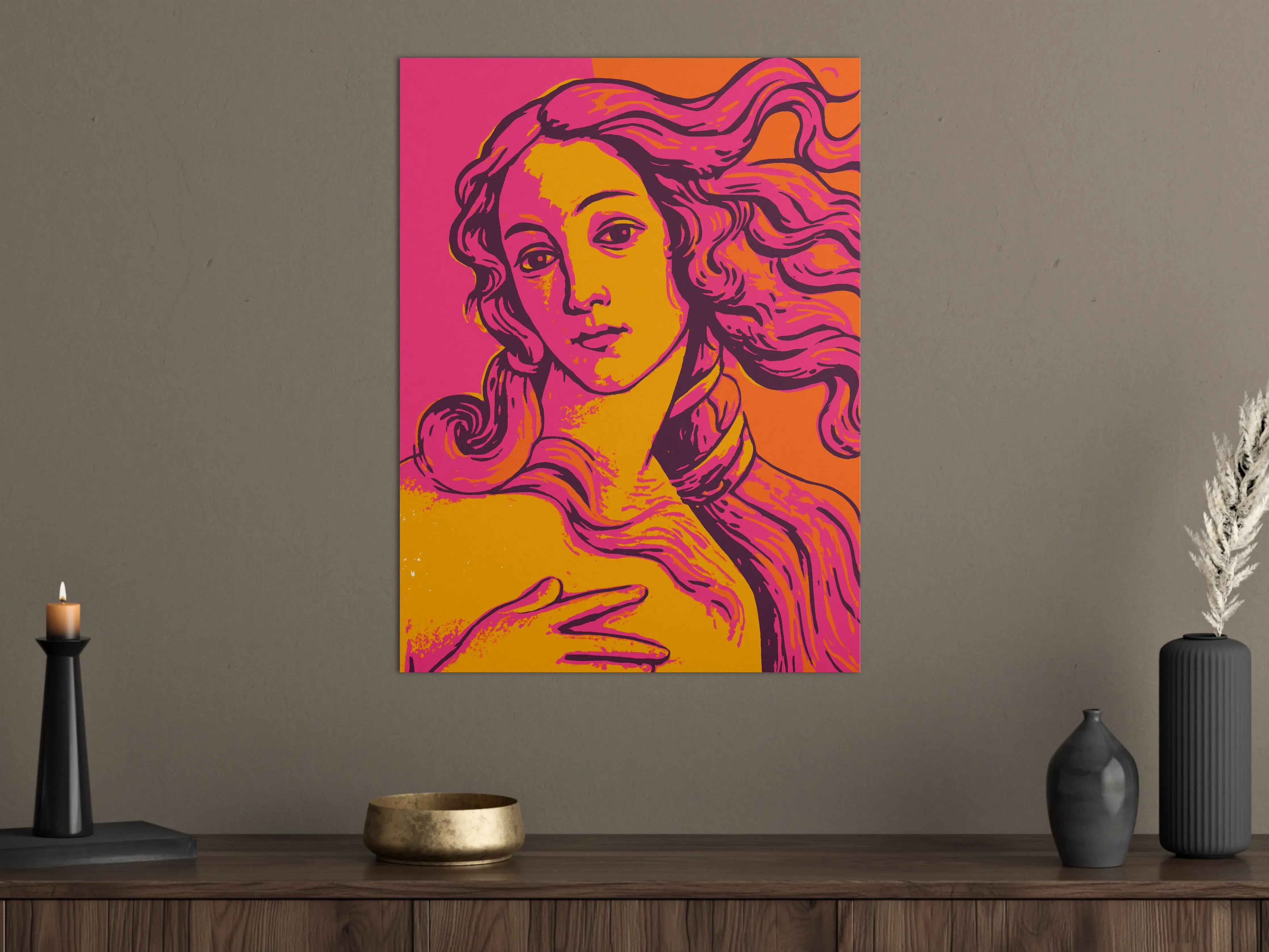Große Wandbilder - Pop-Art Frauenportrait mit lebendigen Farben