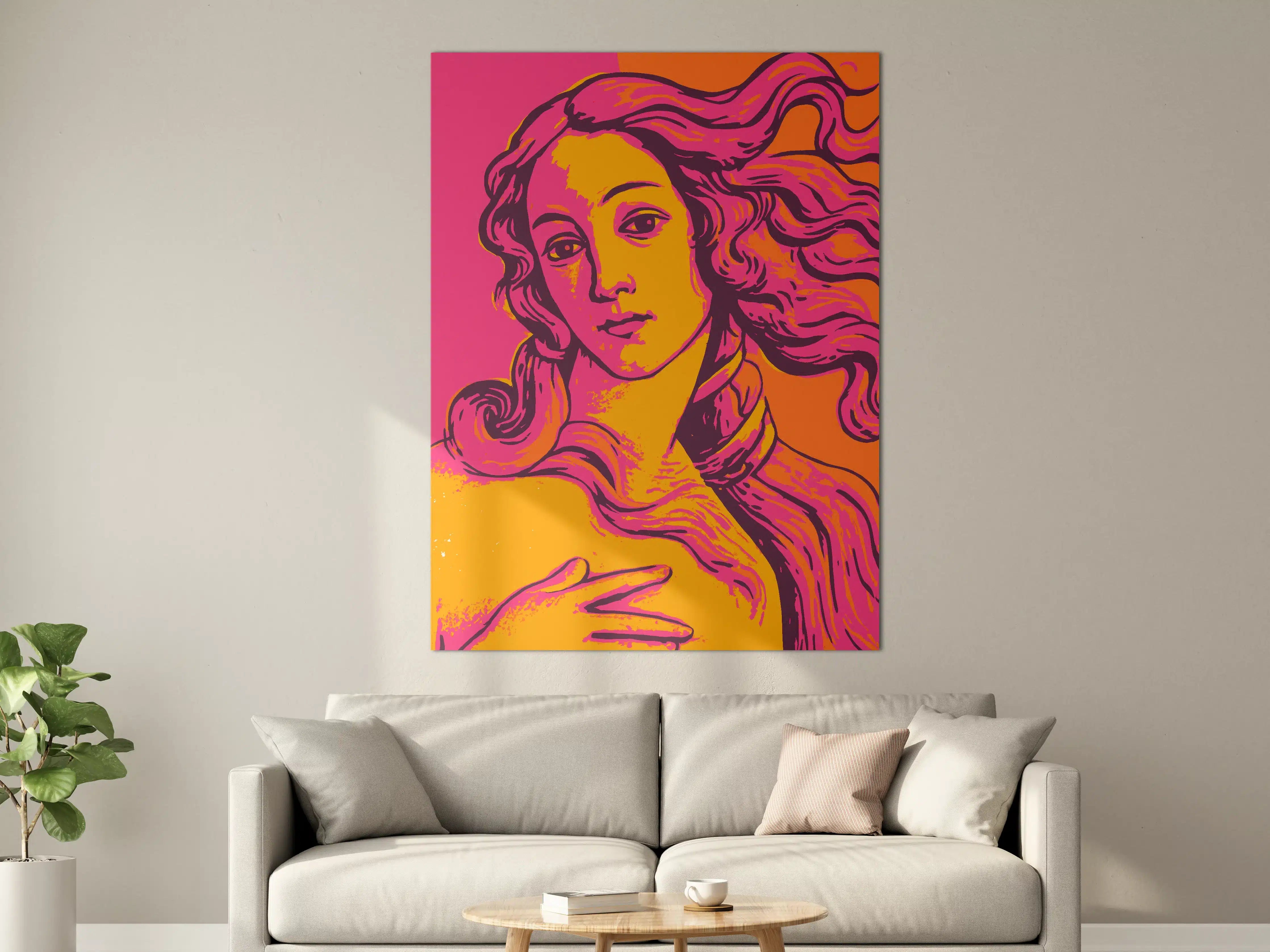 Große Wandbilder - Pop-Art Frauenportrait mit lebendigen Farben