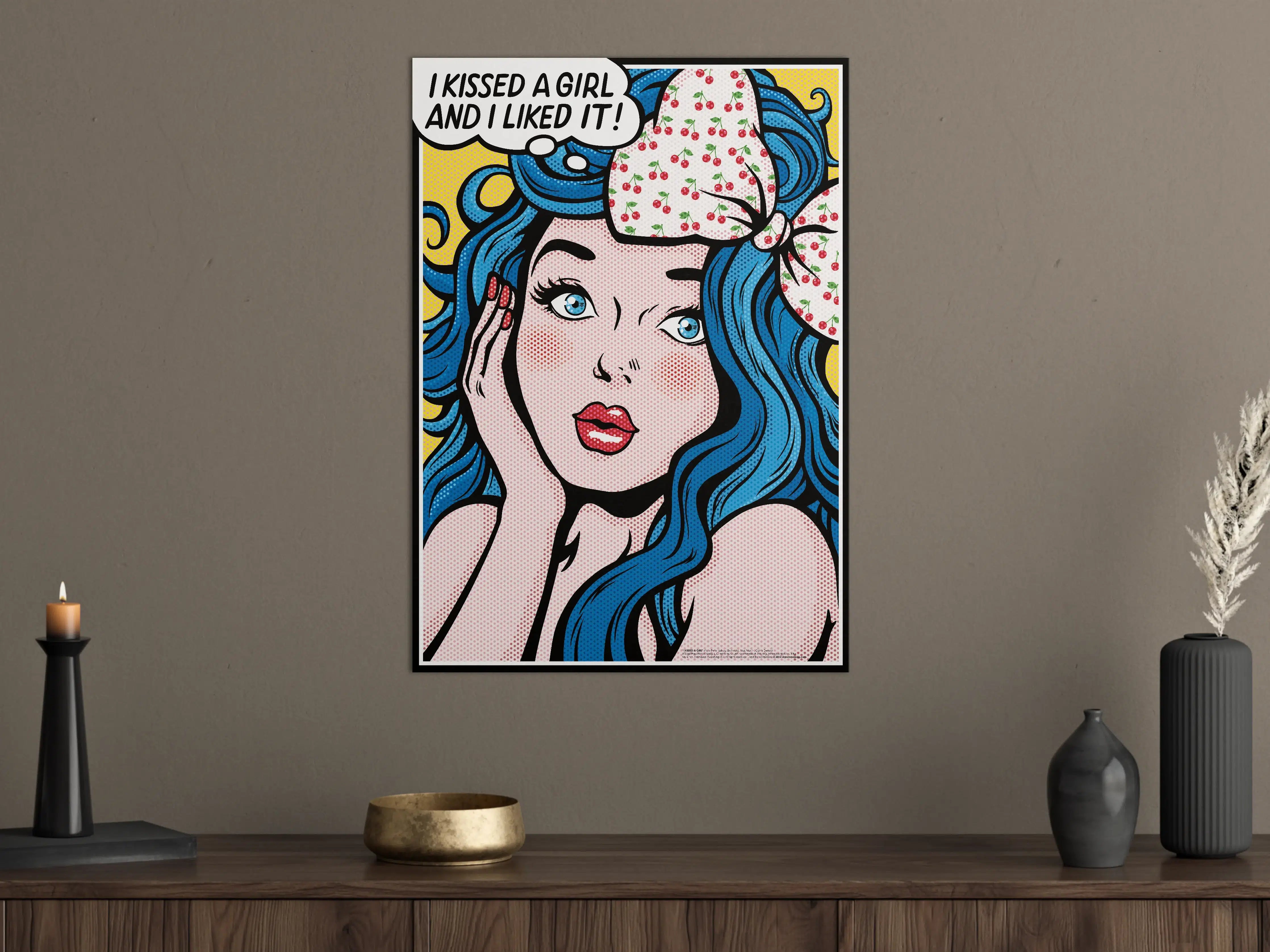 Große Wandbilder - Pop-Art Girl mit blauer Haarpracht
