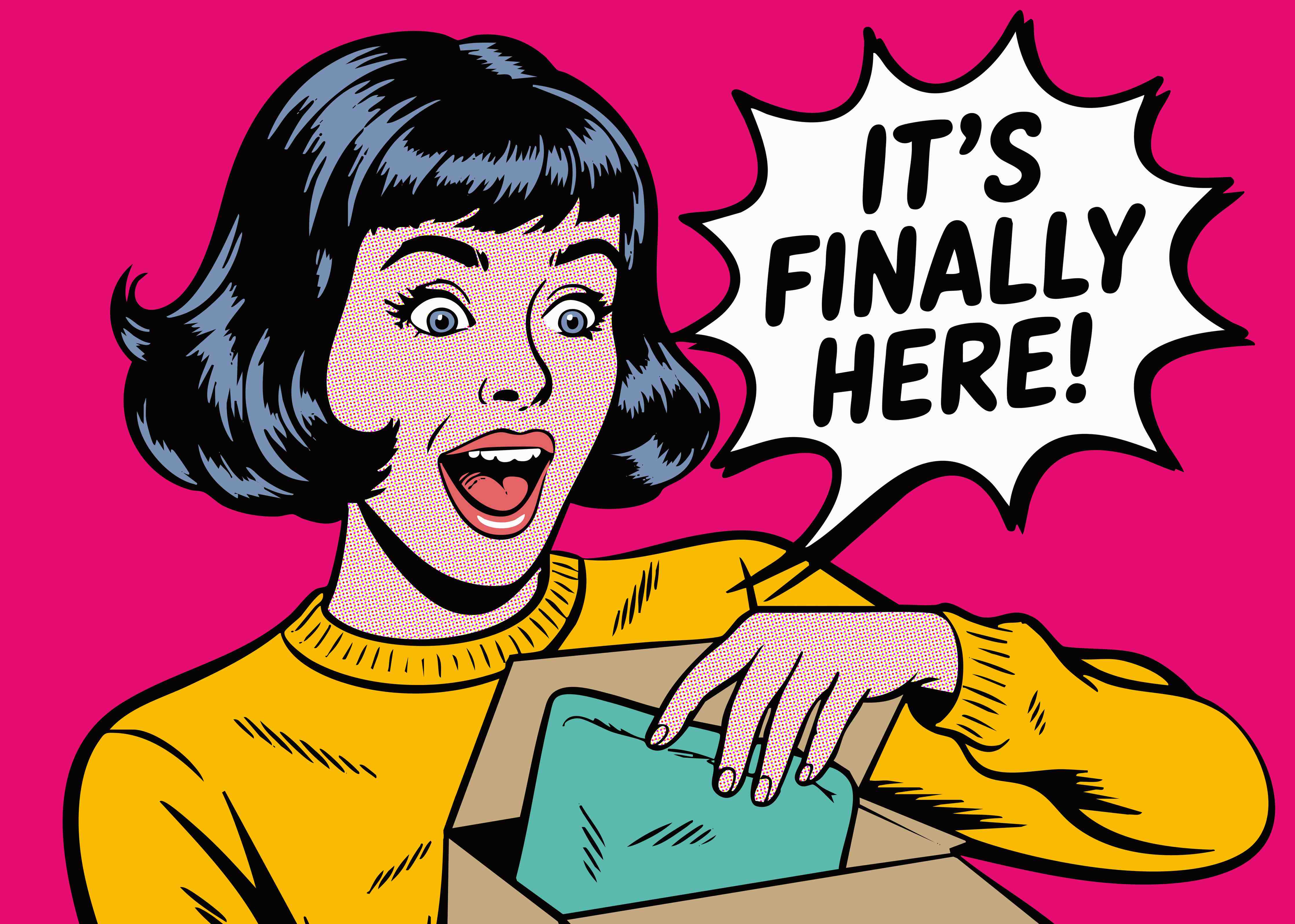 Große Wandbilder-Pop Art Girl with Surprise