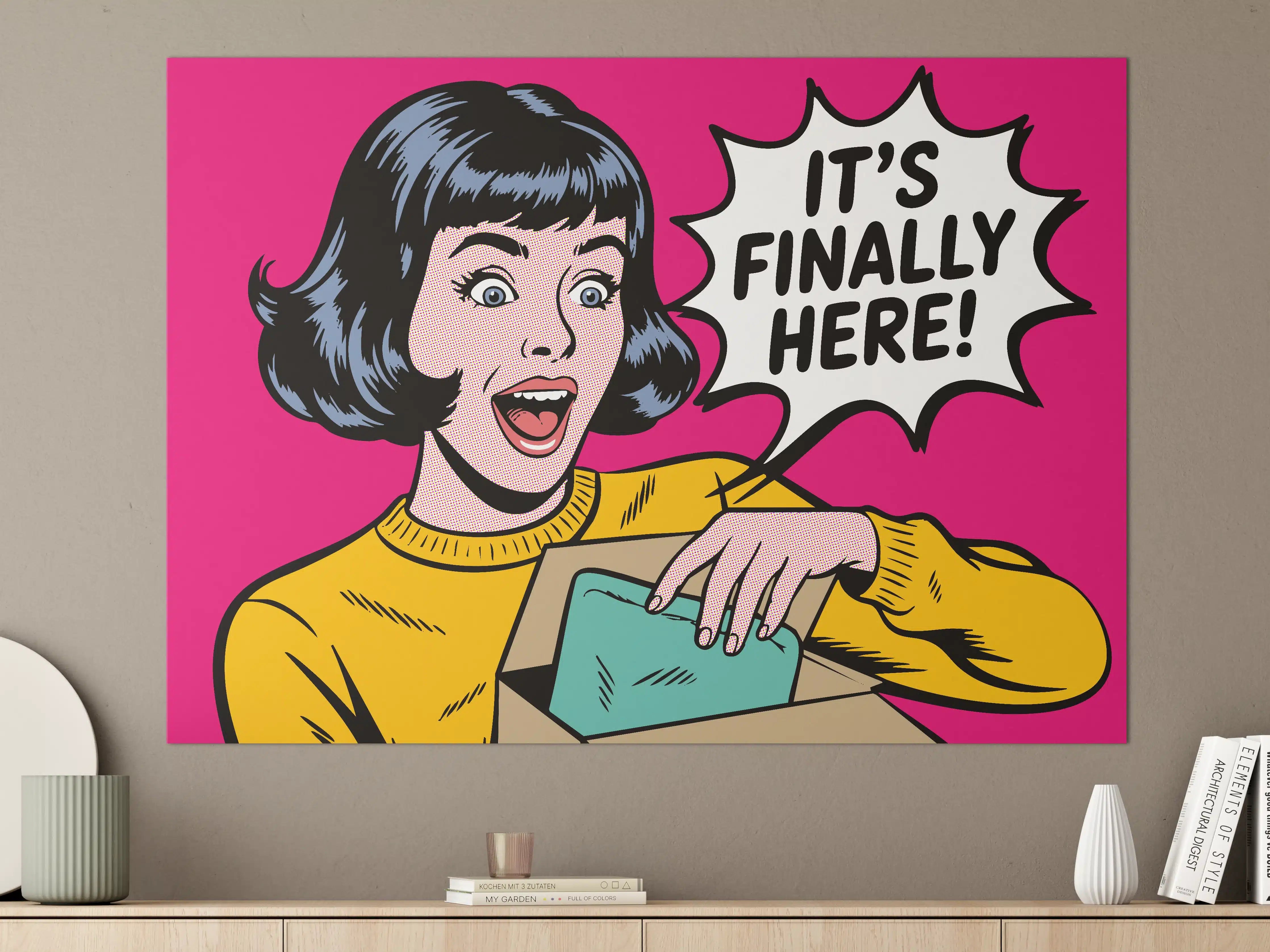 Große Wandbilder - Pop Art Girl with Surprise