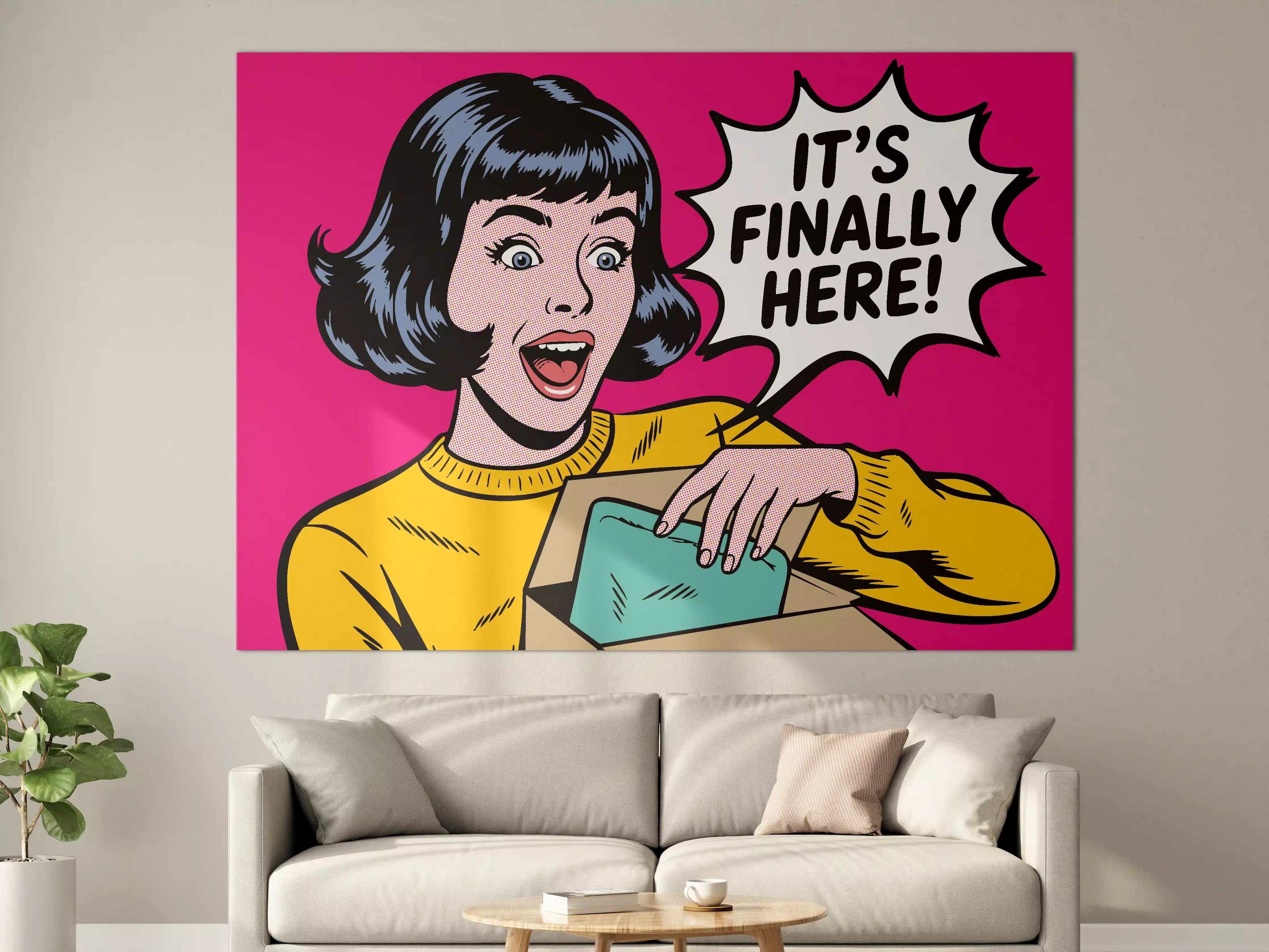 Große Wandbilder - Pop Art Girl with Surprise