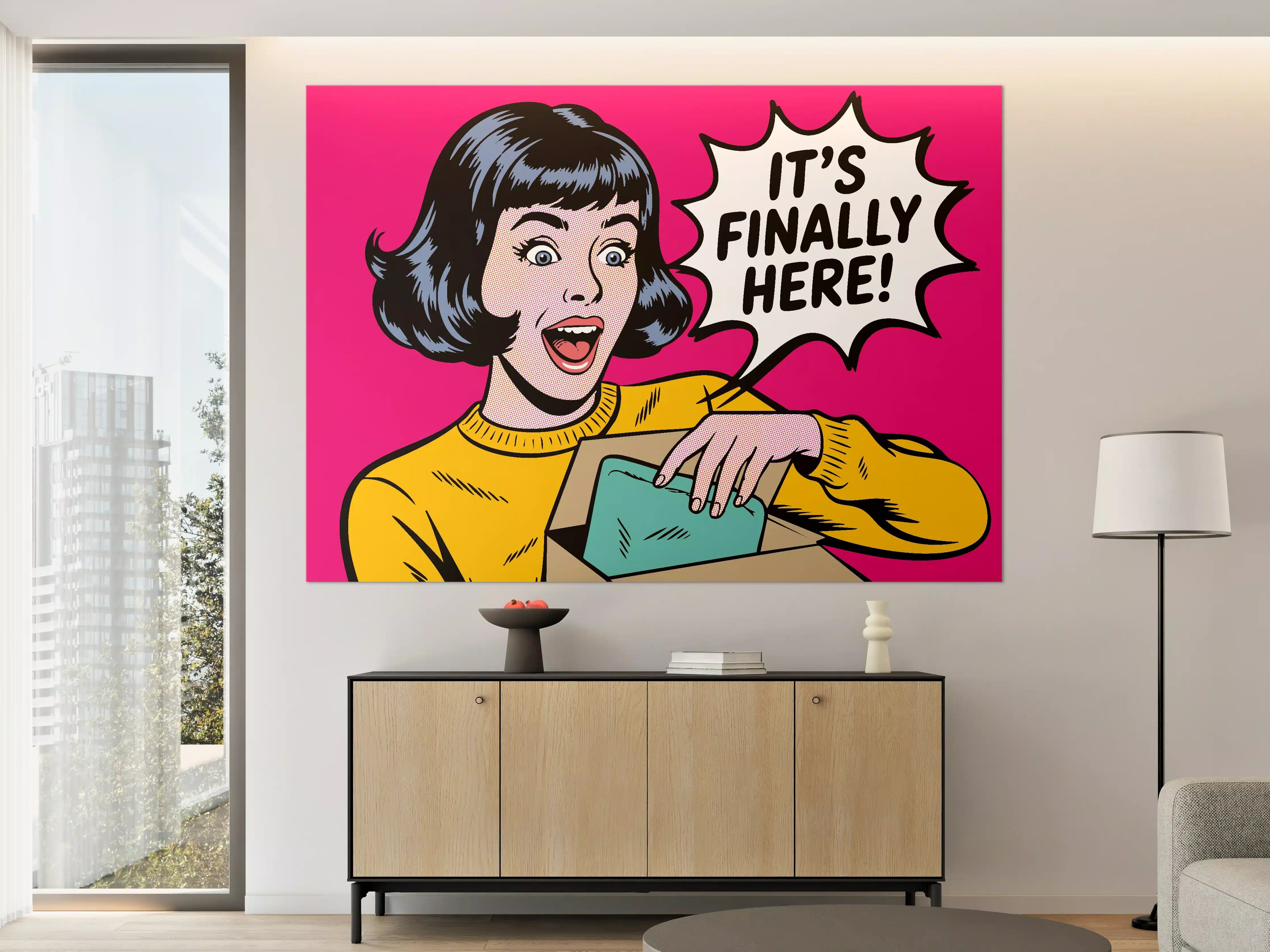 Große Wandbilder - Pop Art Girl with Surprise