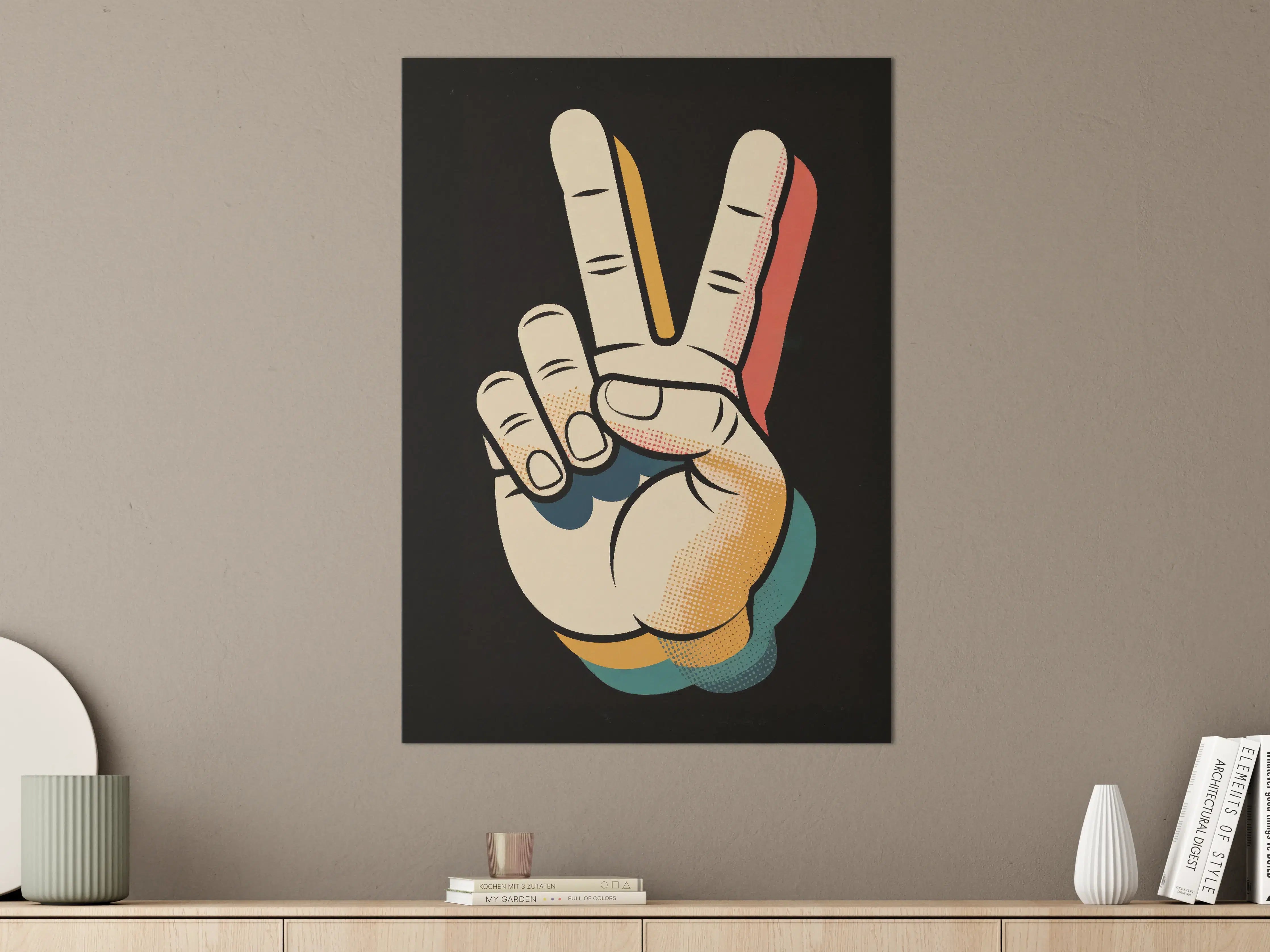 Große Wandbilder - Pop Art Handzeichen in bunten Farben