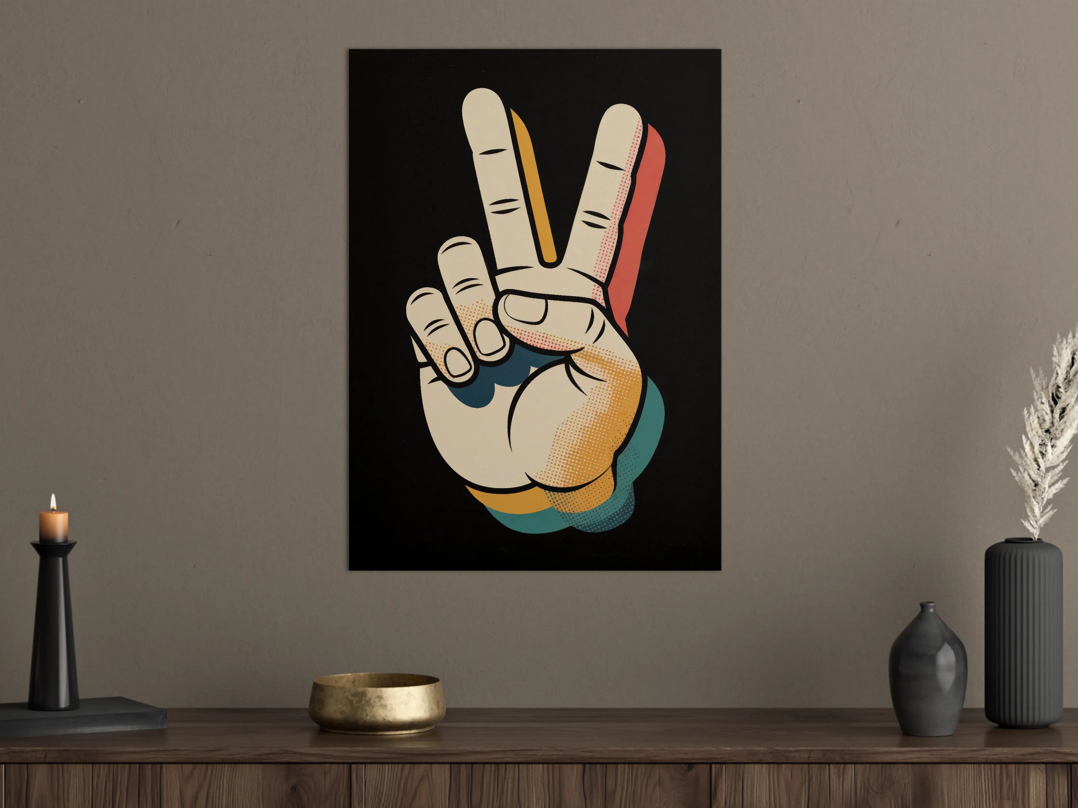 Große Wandbilder - Pop Art Handzeichen in bunten Farben