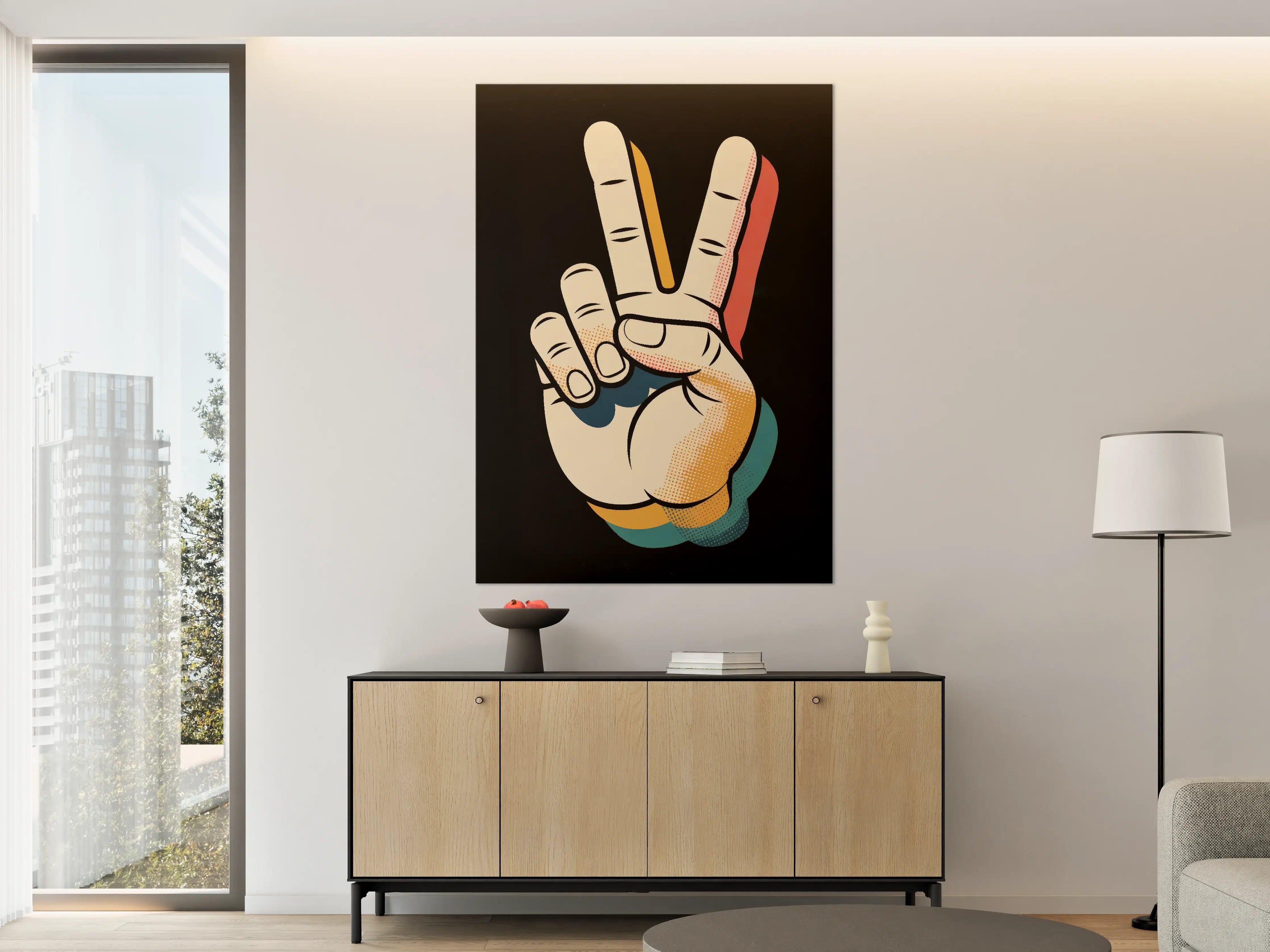 Große Wandbilder - Pop Art Handzeichen in bunten Farben