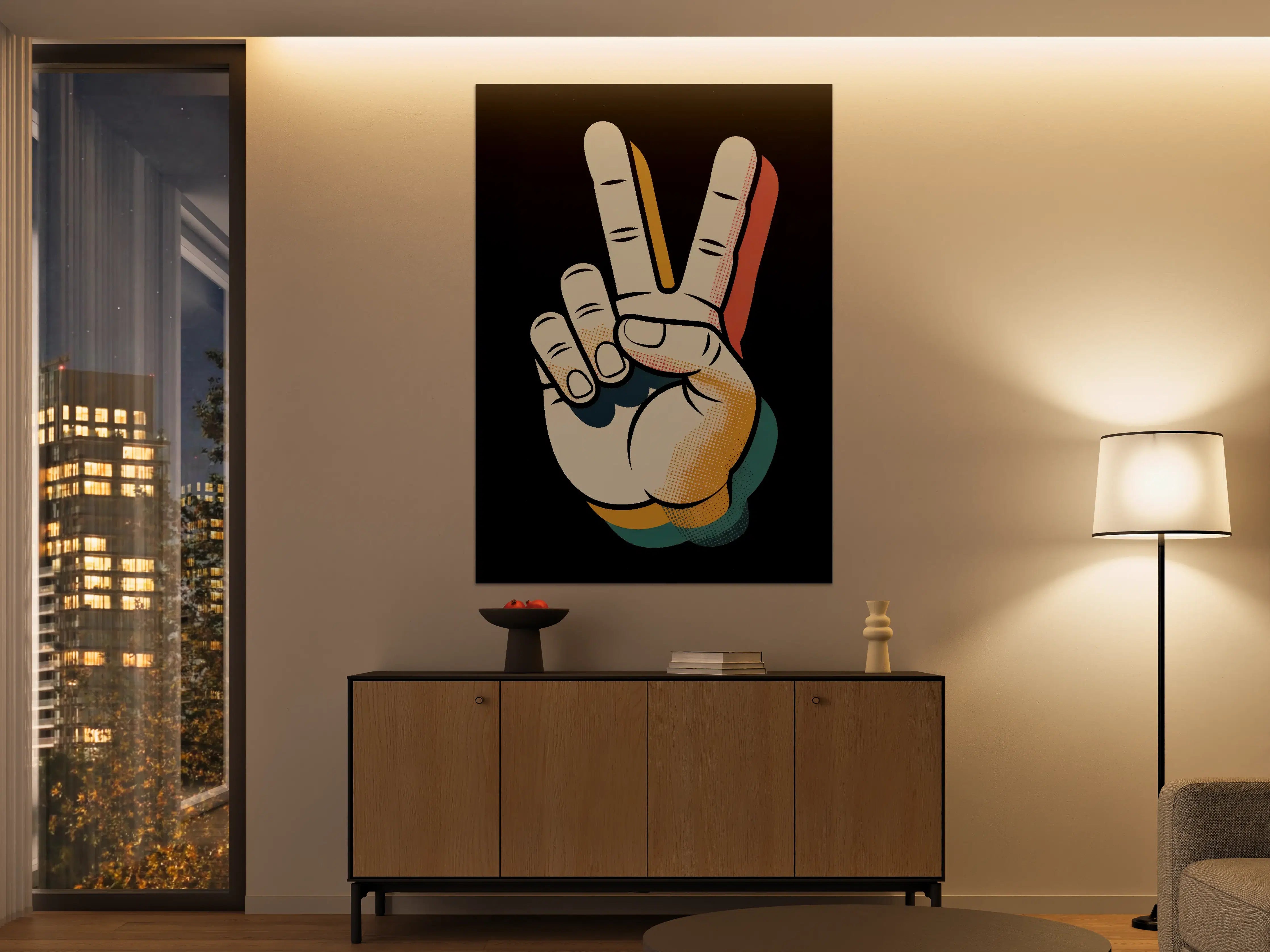 Große Wandbilder - Pop Art Handzeichen in bunten Farben