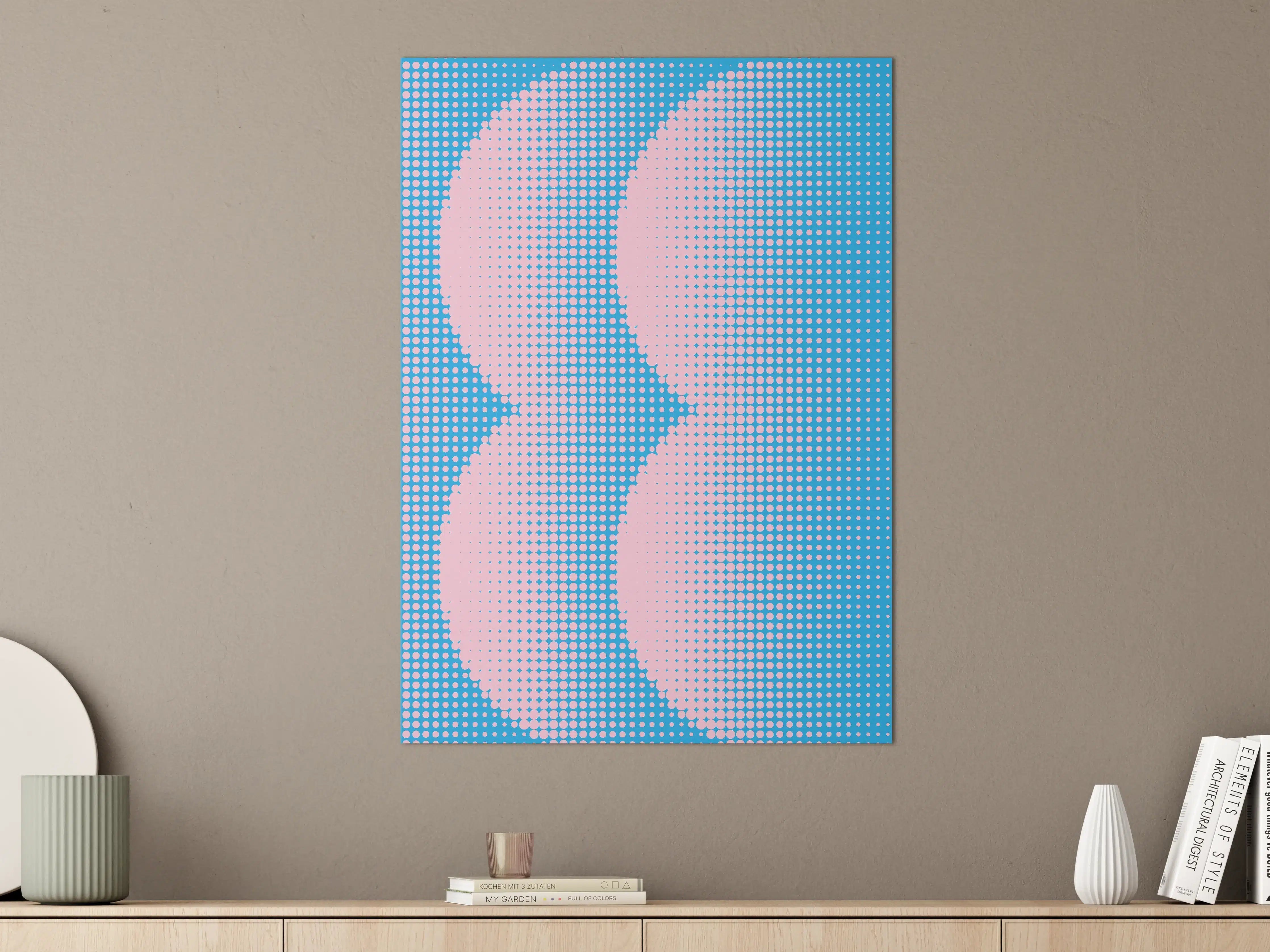 Große Wandbilder - Pop Art Pixeldesign mit Pink und Blau