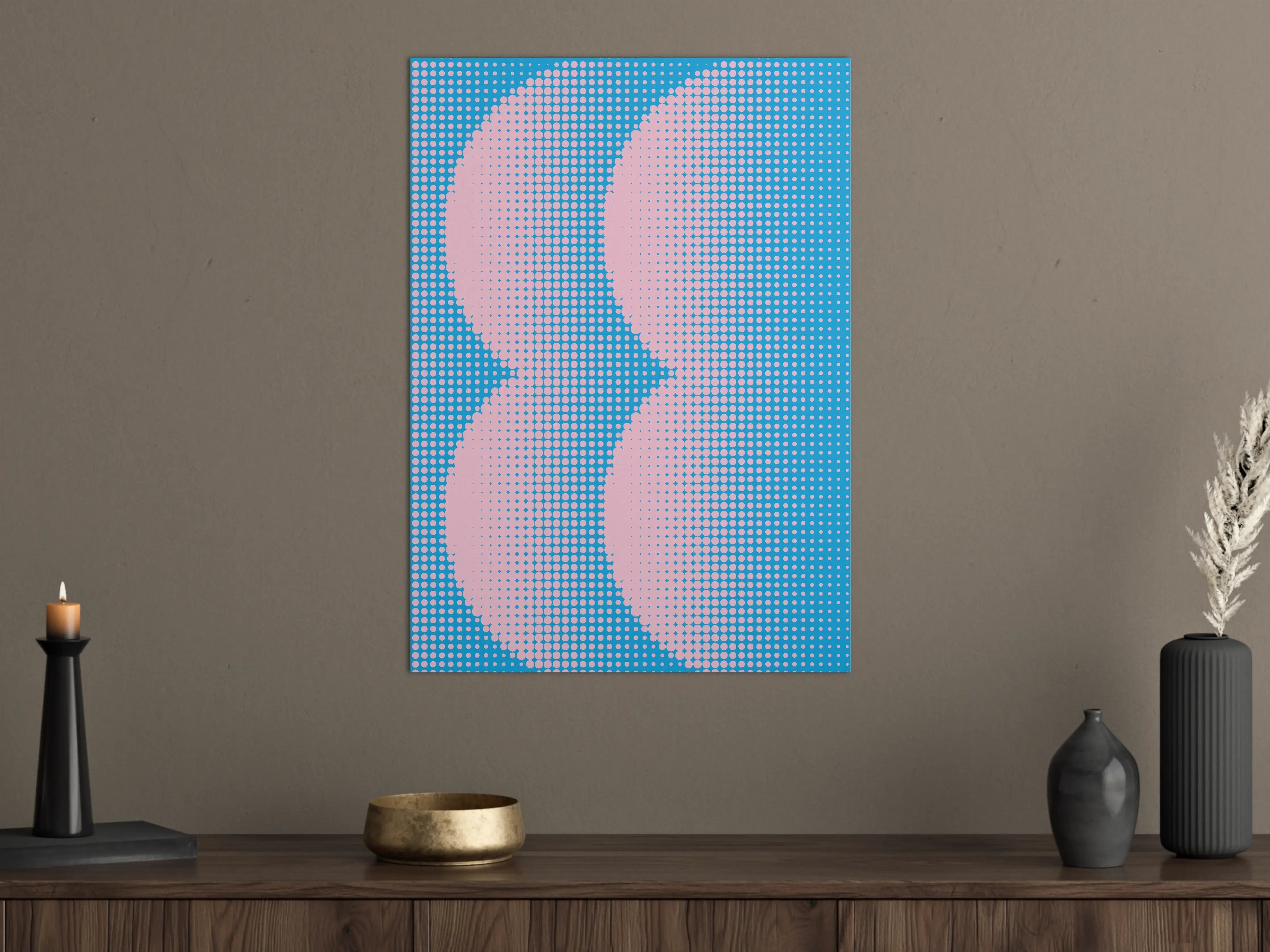 Große Wandbilder - Pop Art Pixeldesign mit Pink und Blau