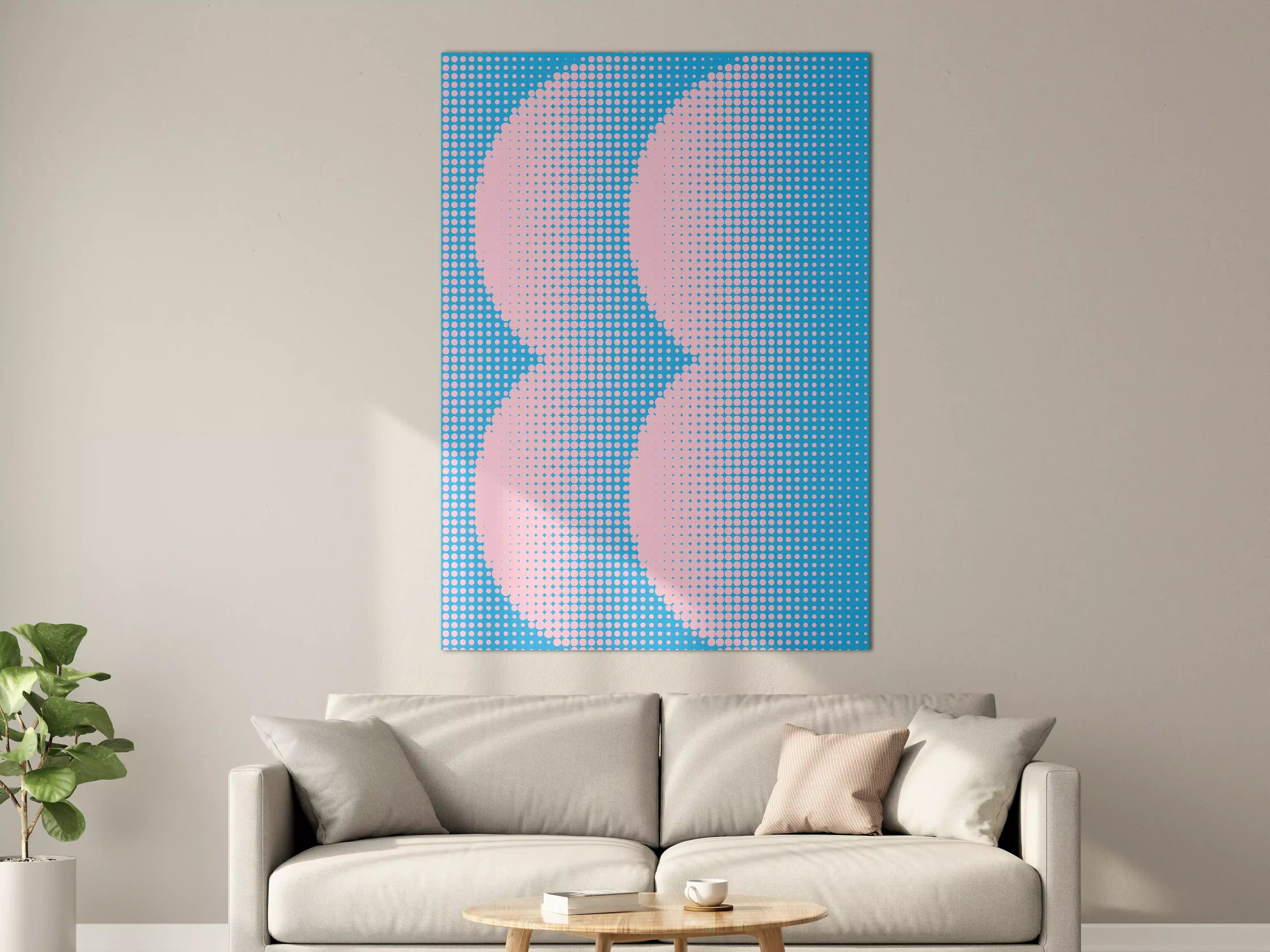 Große Wandbilder - Pop Art Pixeldesign mit Pink und Blau