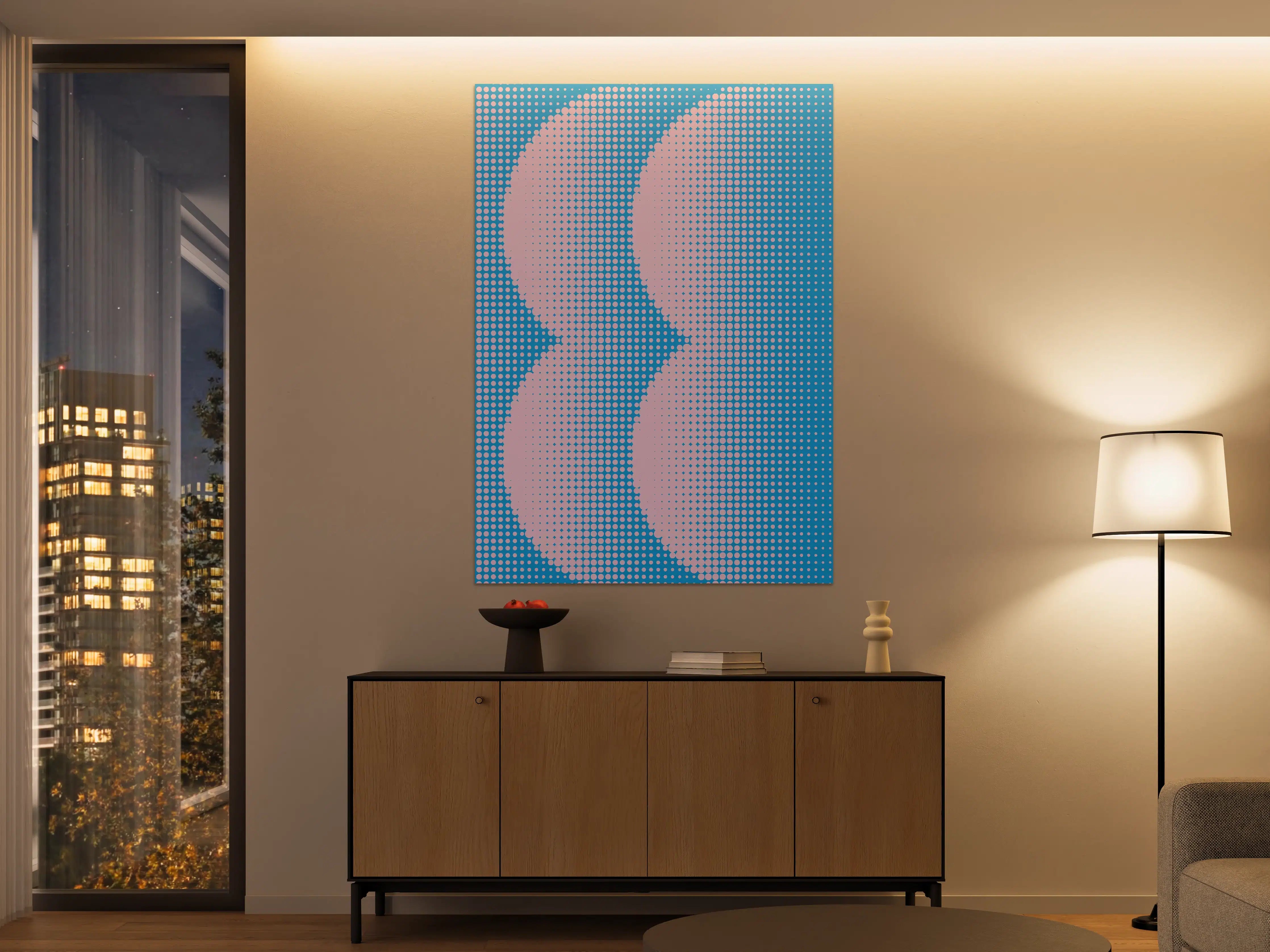 Große Wandbilder - Pop Art Pixeldesign mit Pink und Blau