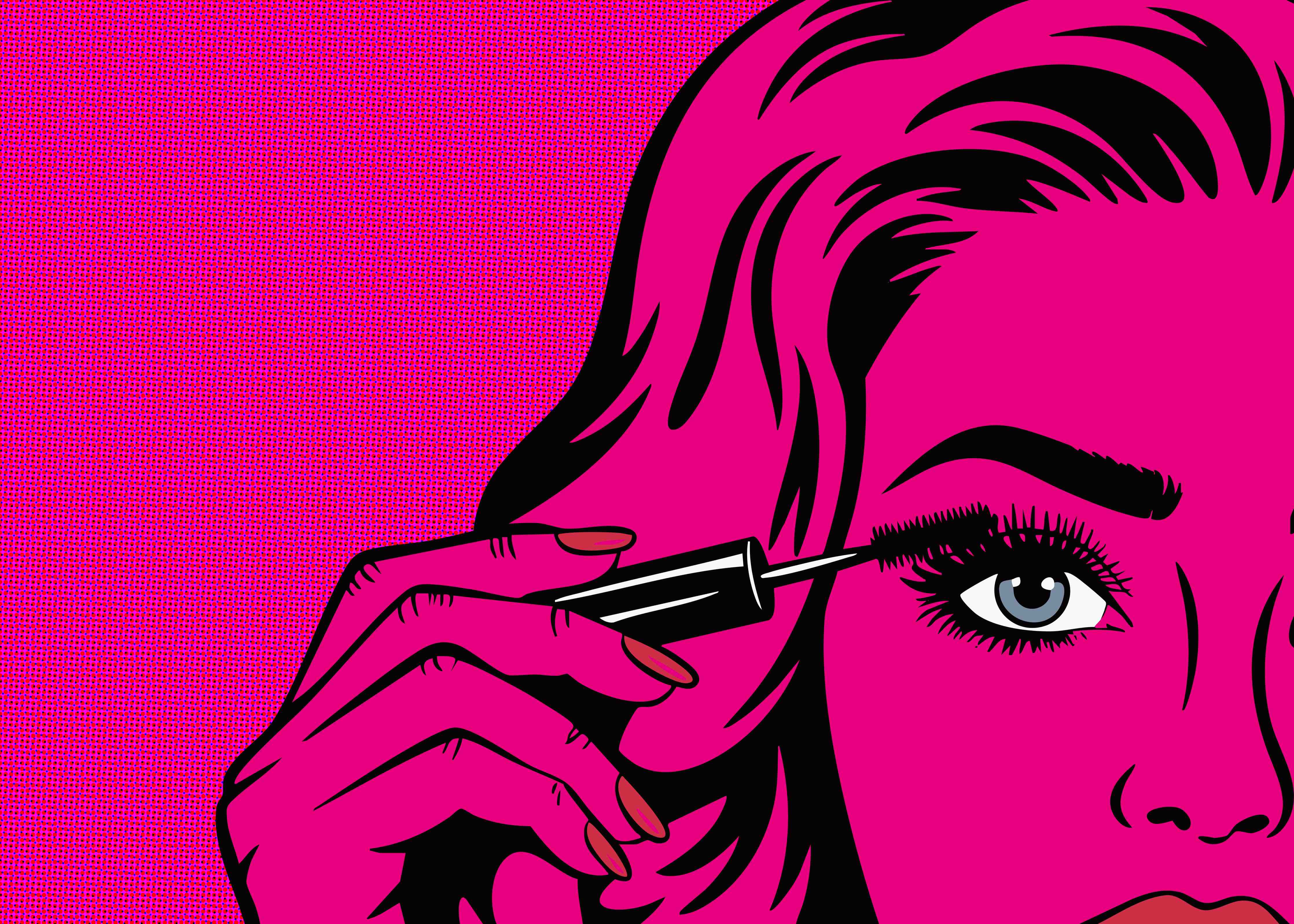 Große Wandbilder-Pop Art Schönheit mit Pink-Details