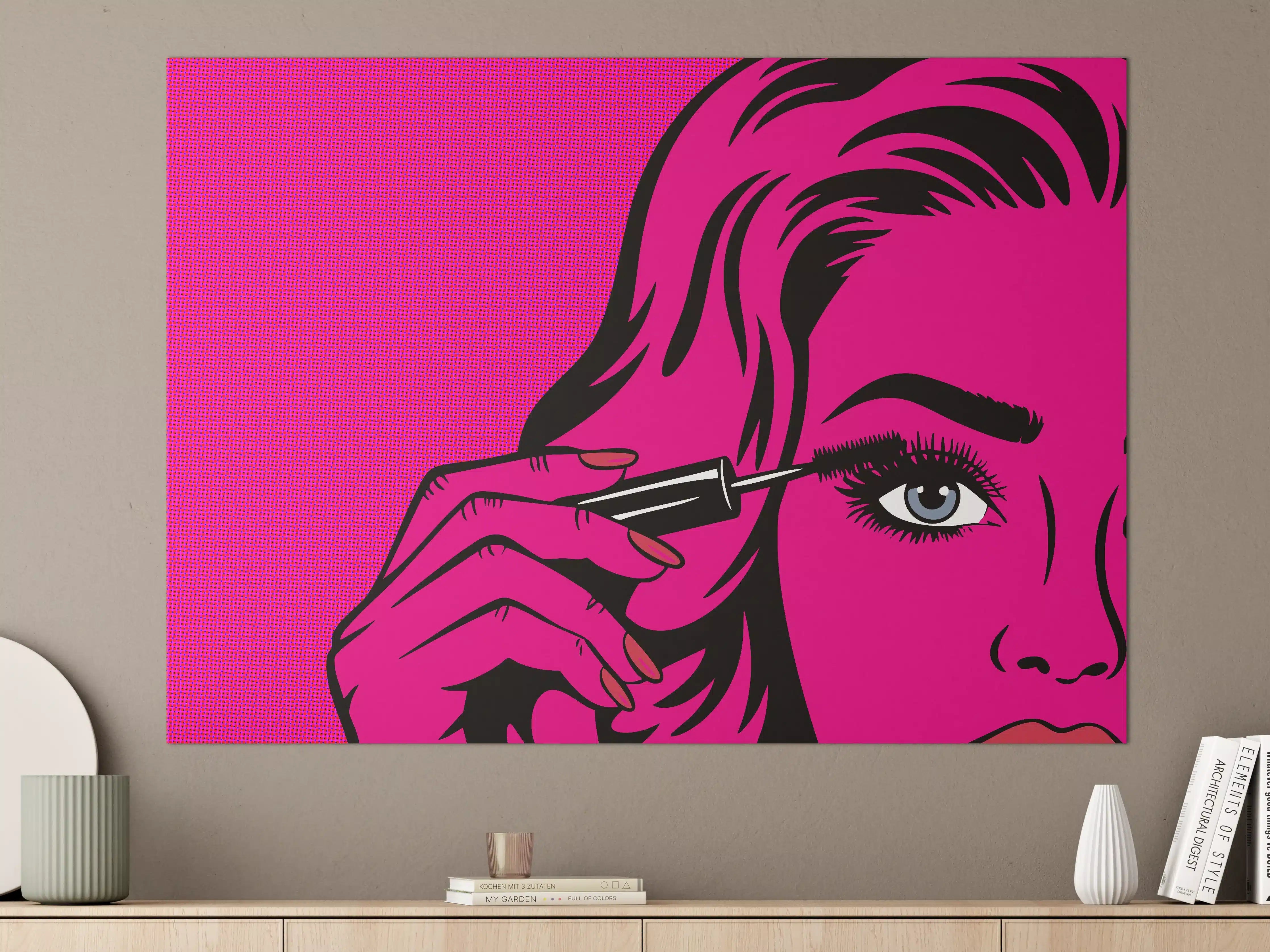 Große Wandbilder - Pop Art Schönheit mit Pink-Details