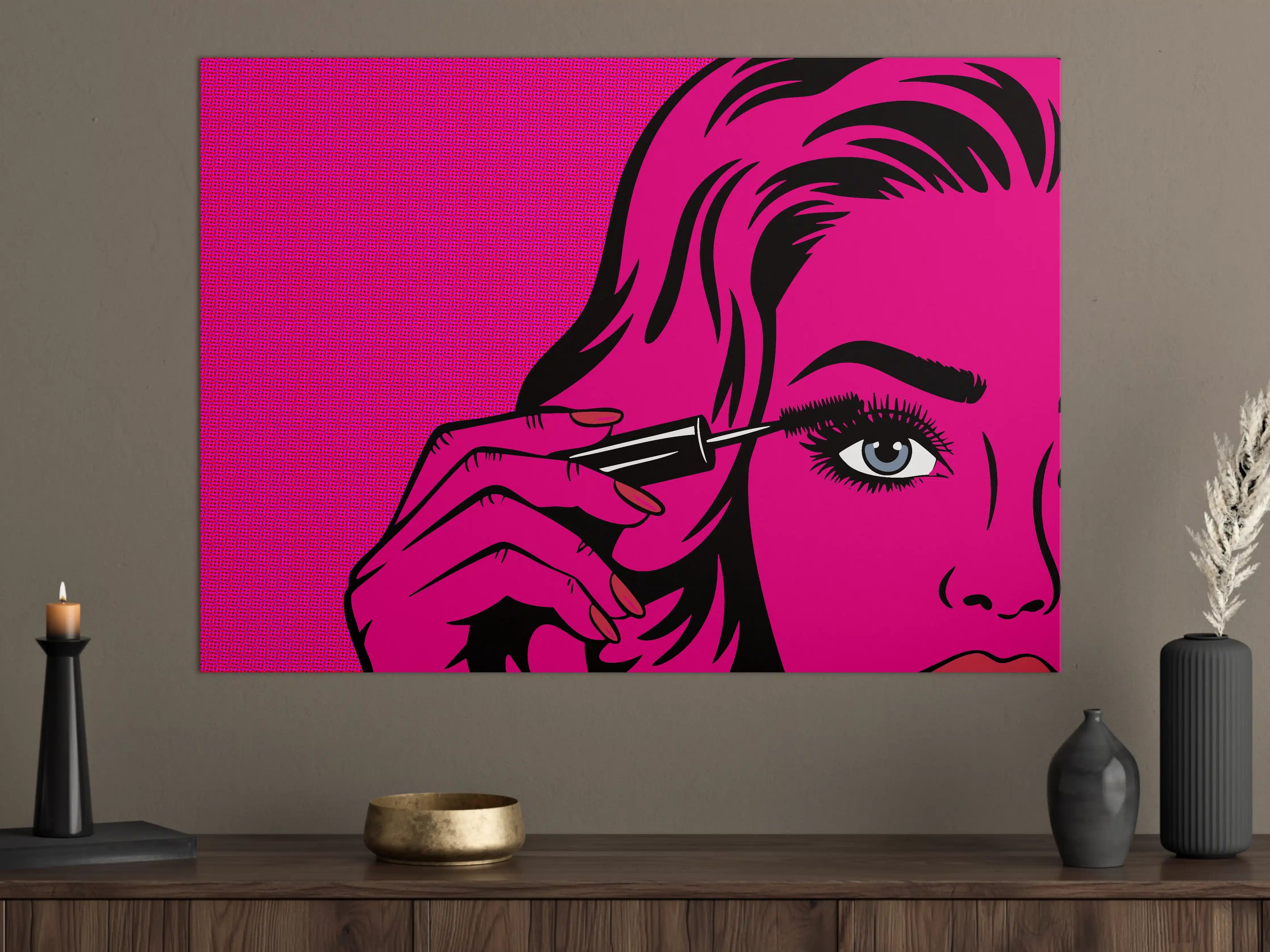 Große Wandbilder - Pop Art Schönheit mit Pink-Details