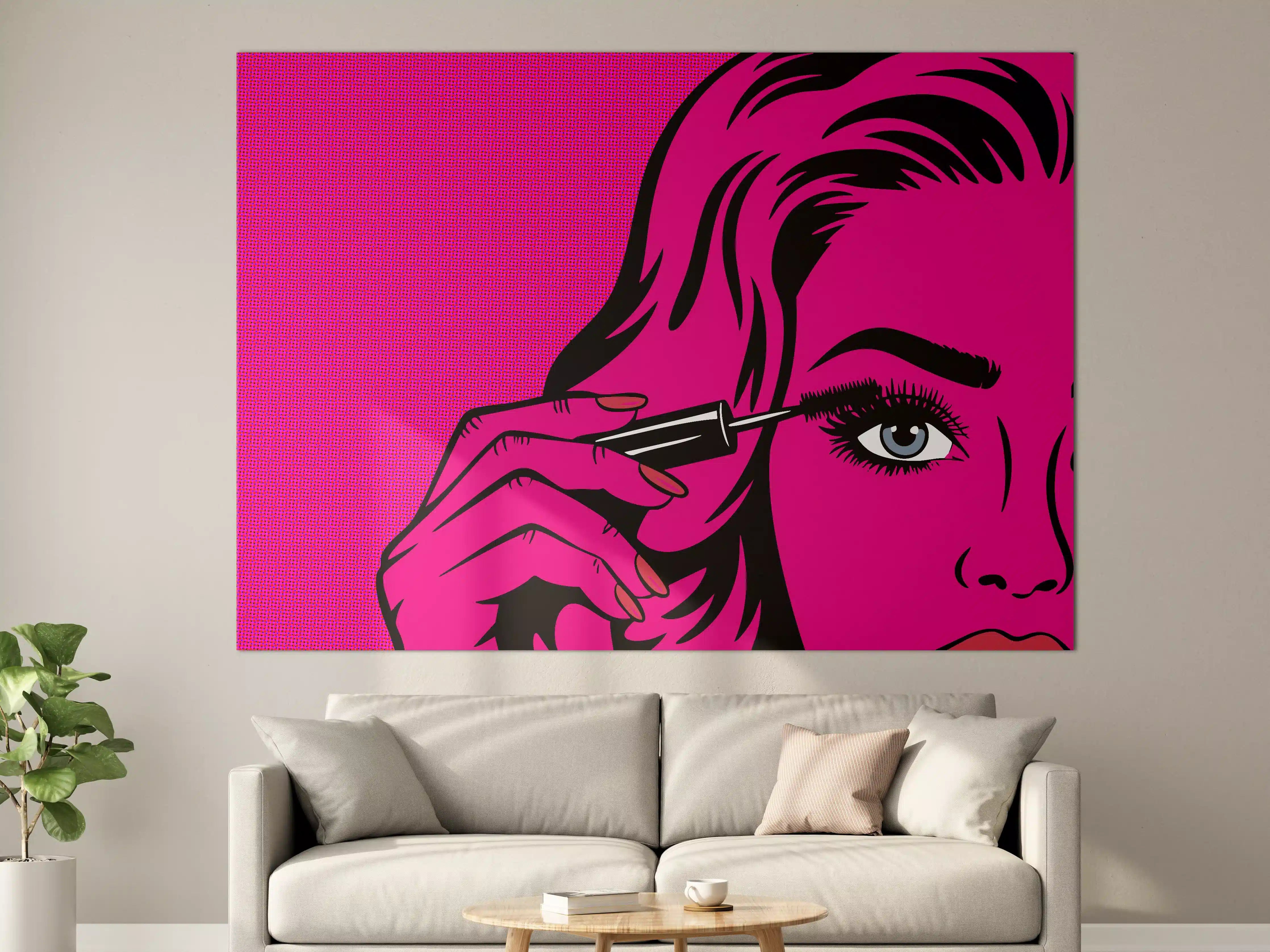 Große Wandbilder - Pop Art Schönheit mit Pink-Details