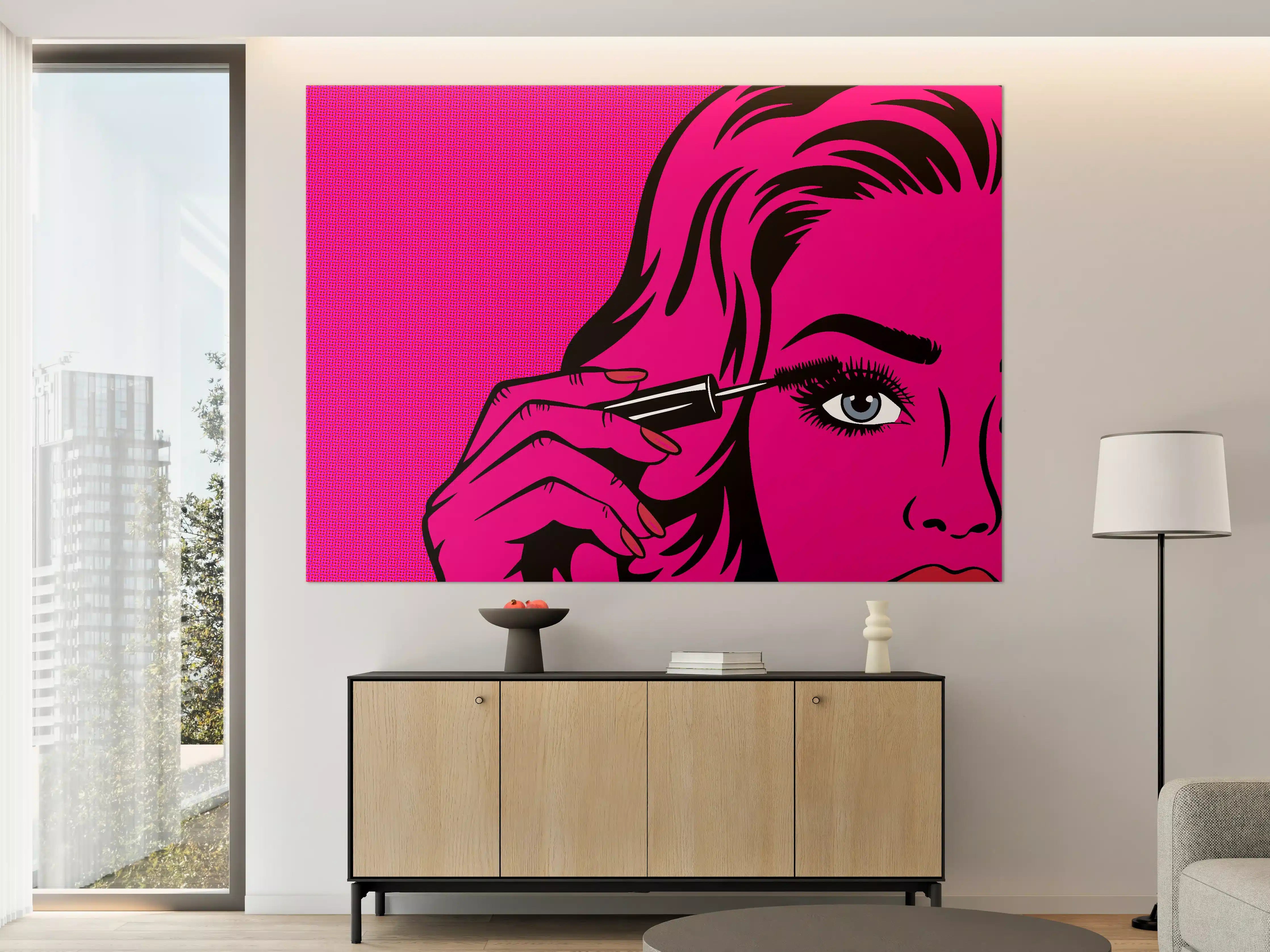Große Wandbilder - Pop Art Schönheit mit Pink-Details