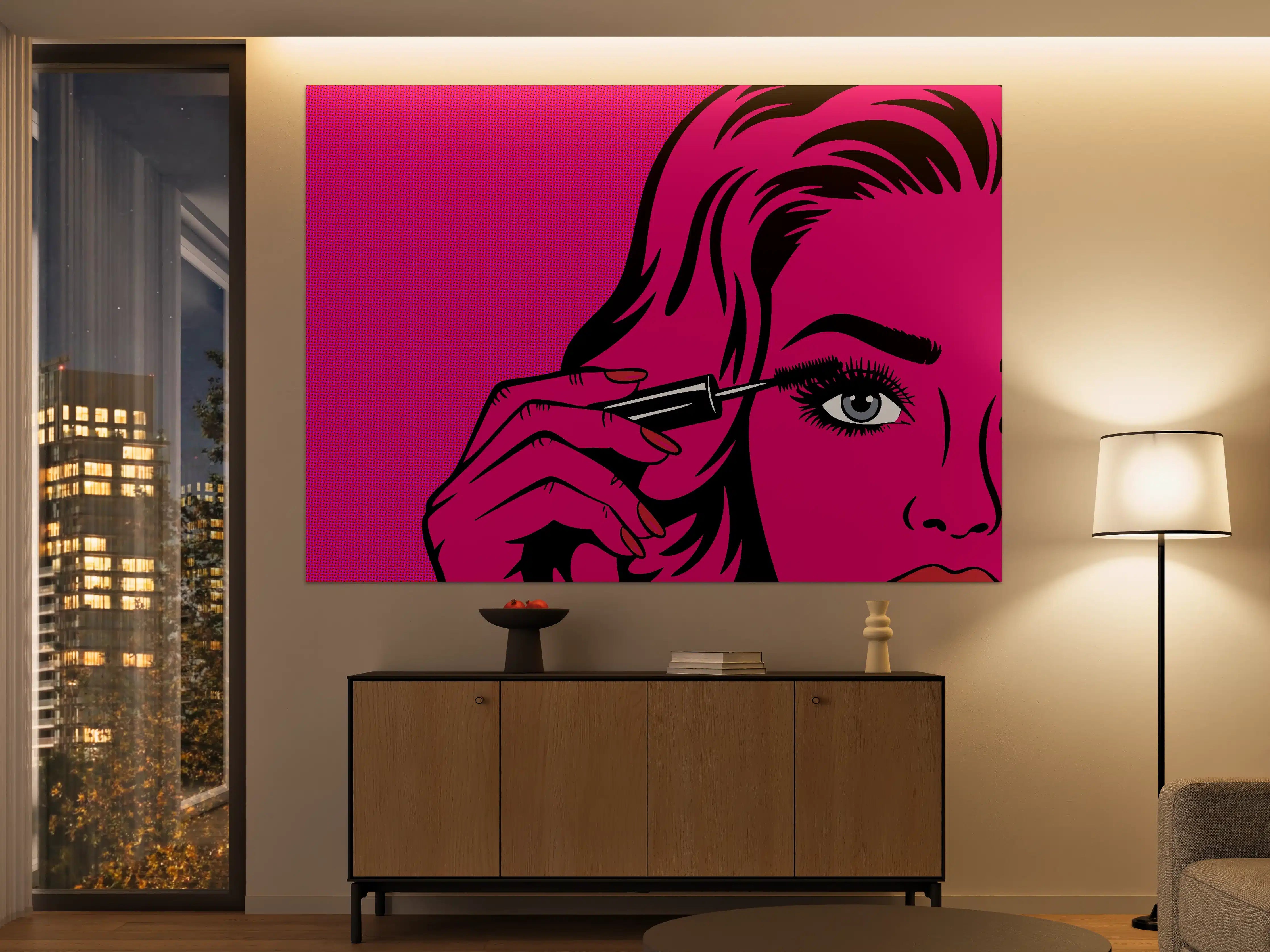 Große Wandbilder - Pop Art Schönheit mit Pink-Details