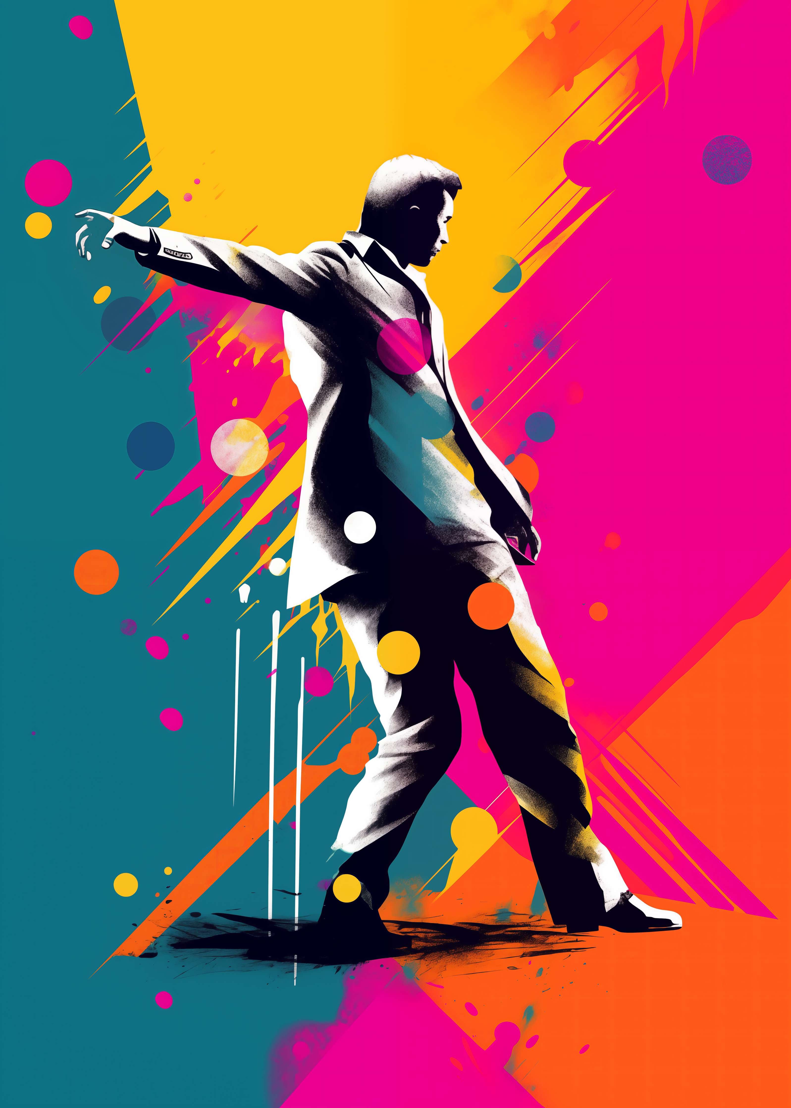 Große Wandbilder-Pop Art Silhouette eines Mannes mit ausgebreiteten Armen