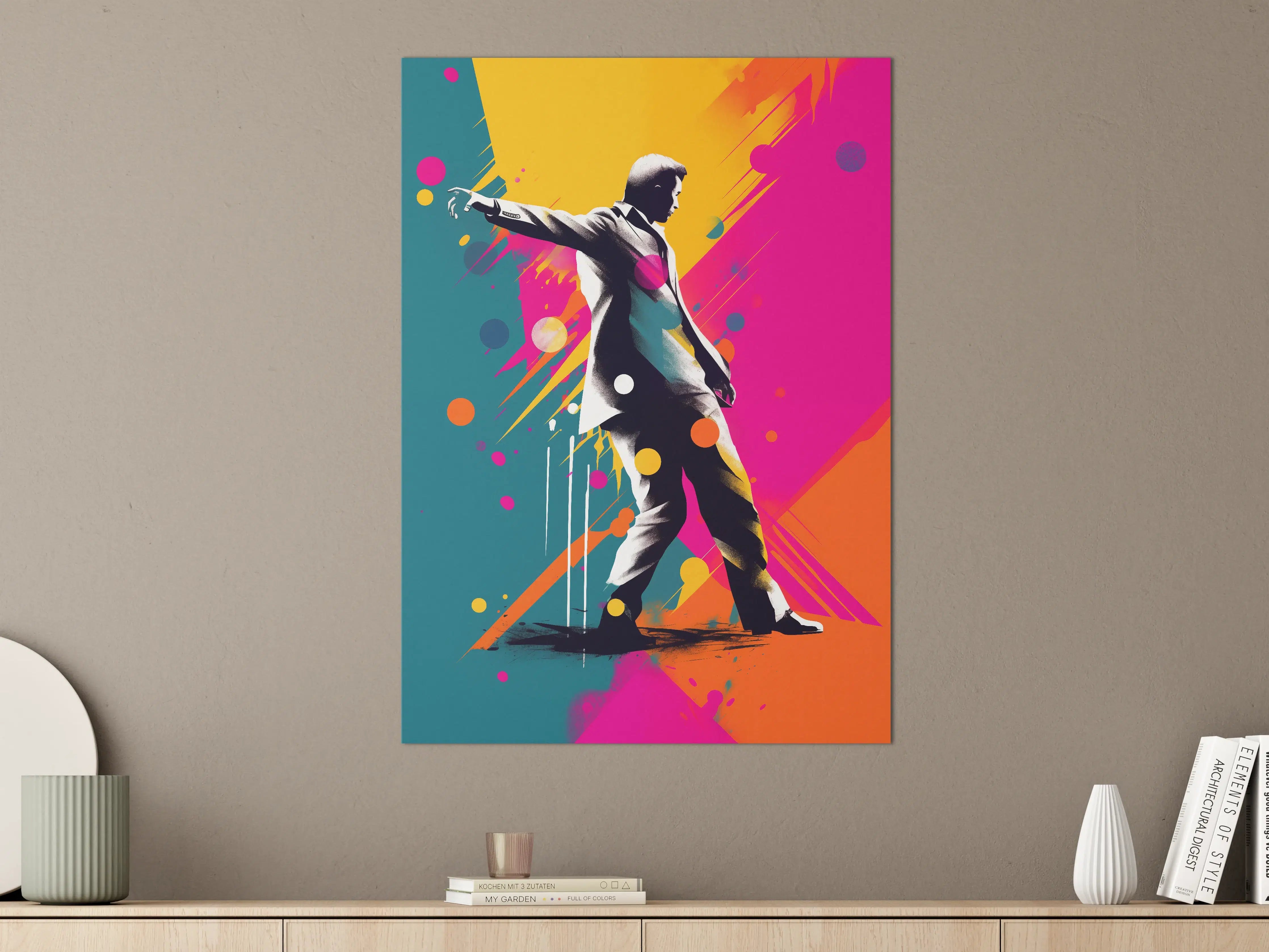 Große Wandbilder - Pop Art Silhouette eines Mannes mit ausgebreiteten Armen