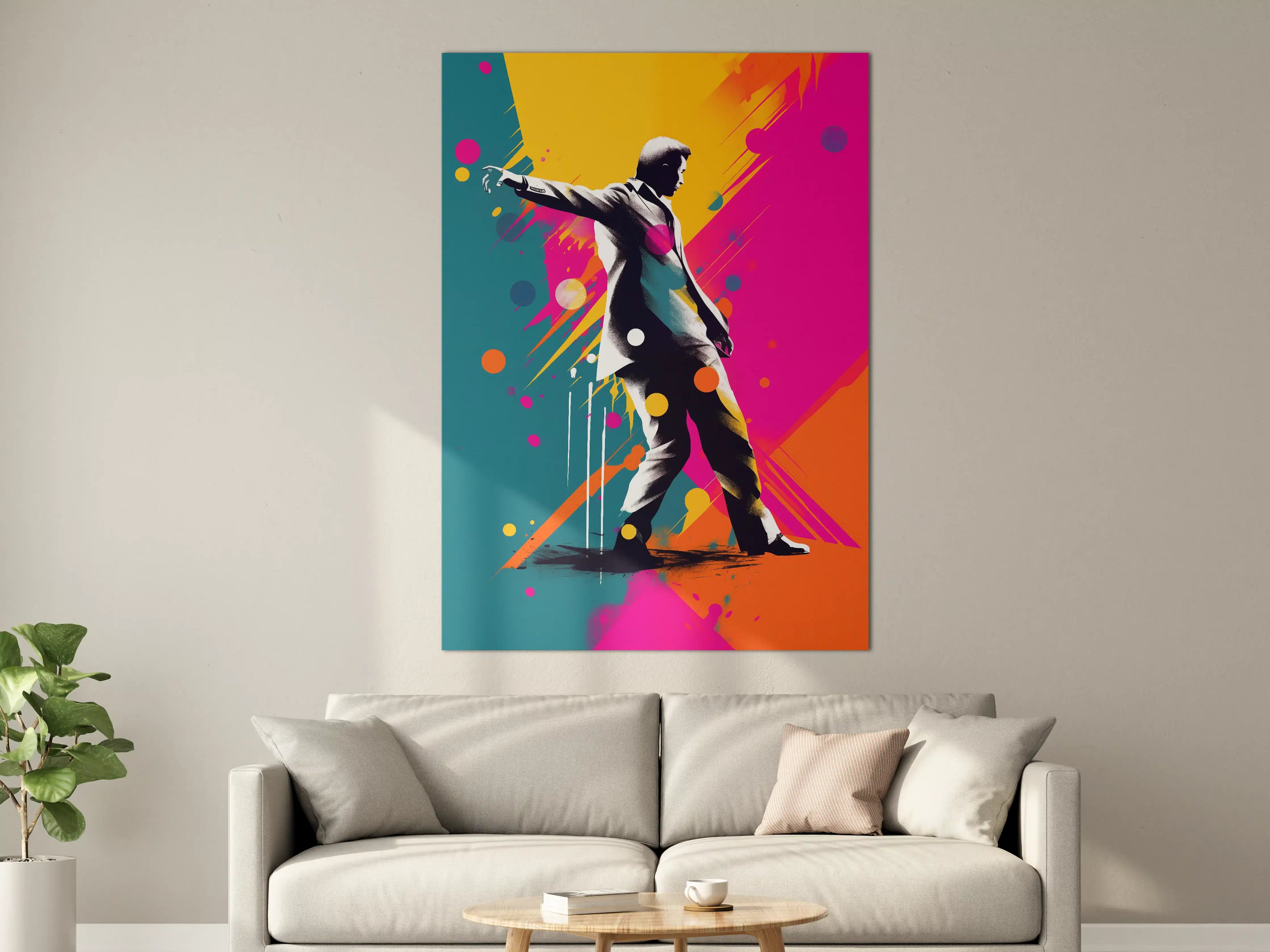 Große Wandbilder - Pop Art Silhouette eines Mannes mit ausgebreiteten Armen