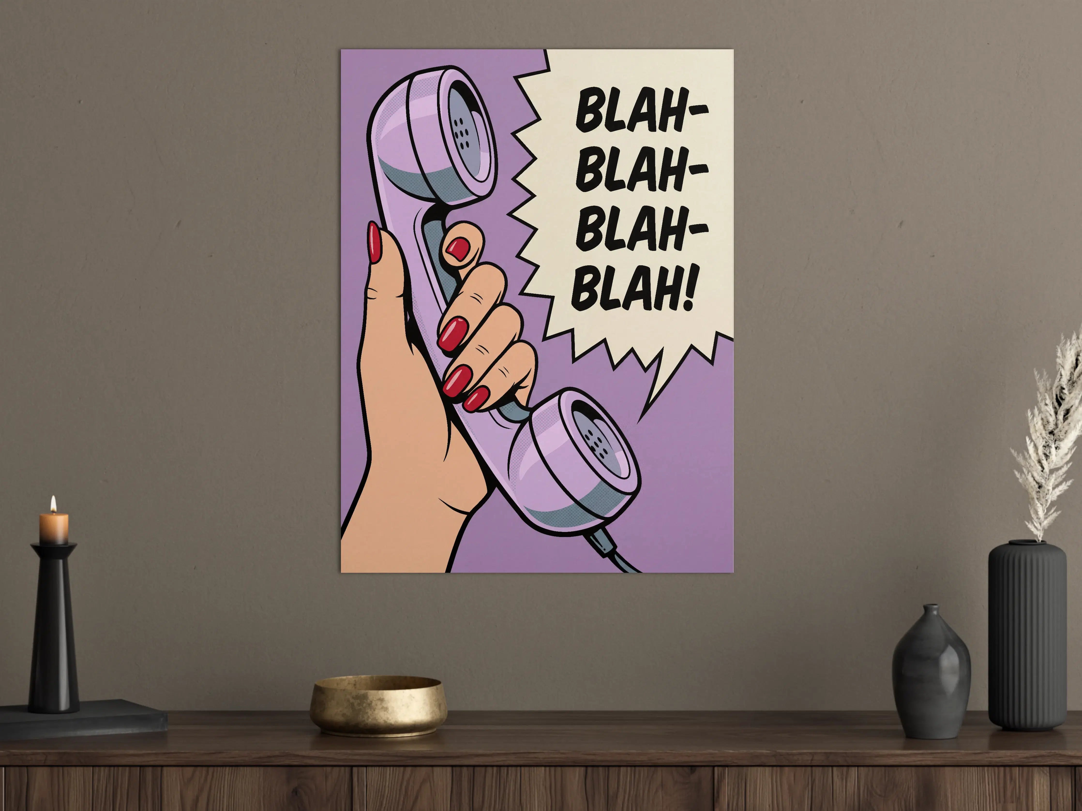 Große Wandbilder - Pop Art Telefon mit Sprechblase